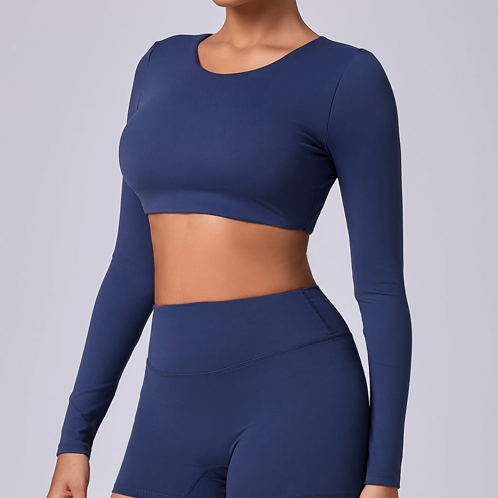 Winter Brushed Compression Long Sleeve Yoga Top | Pilates & Running Activewear
