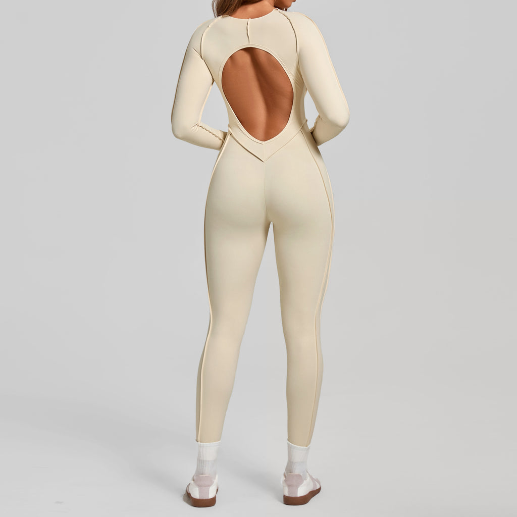 3D Panel Autumn Winter Tight Backless Yoga Jumpsuit Fitness One-Piece