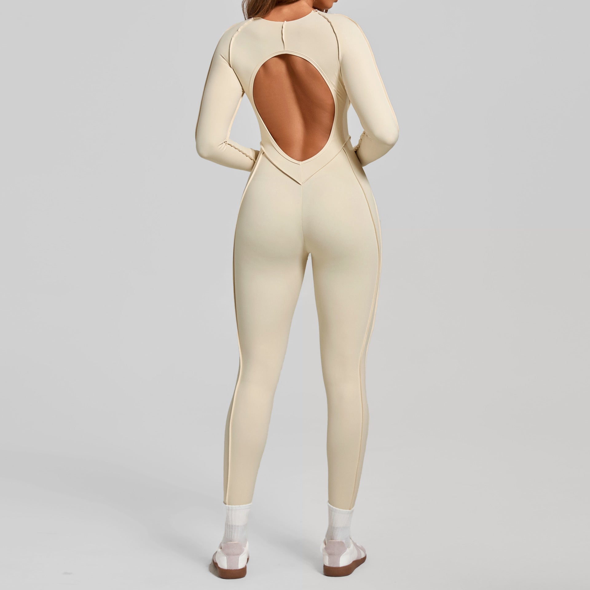 3D Panel Autumn Winter Tight Backless Yoga Jumpsuit Fitness One-Piece