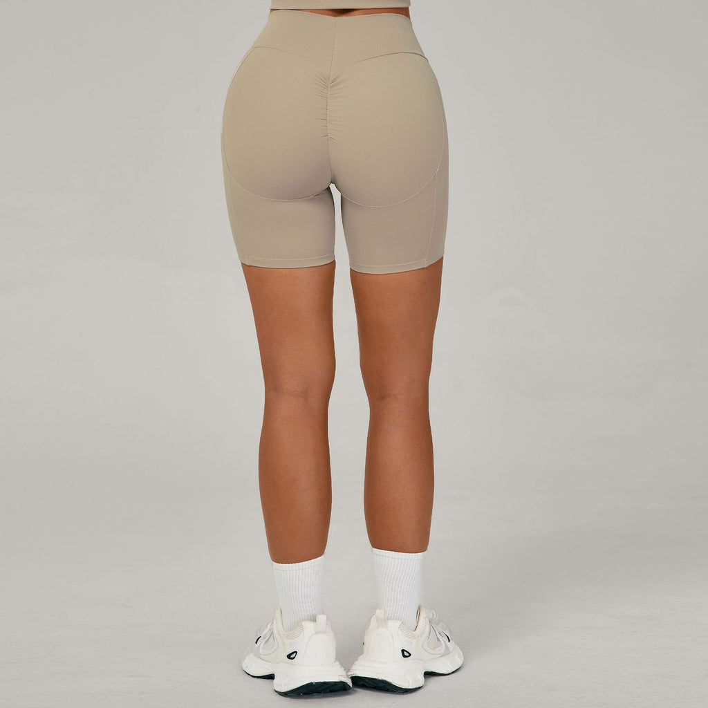 New High-Waist Tight Yoga Shorts Scrunch Butt Breathable Quick-Dry Running Shorts