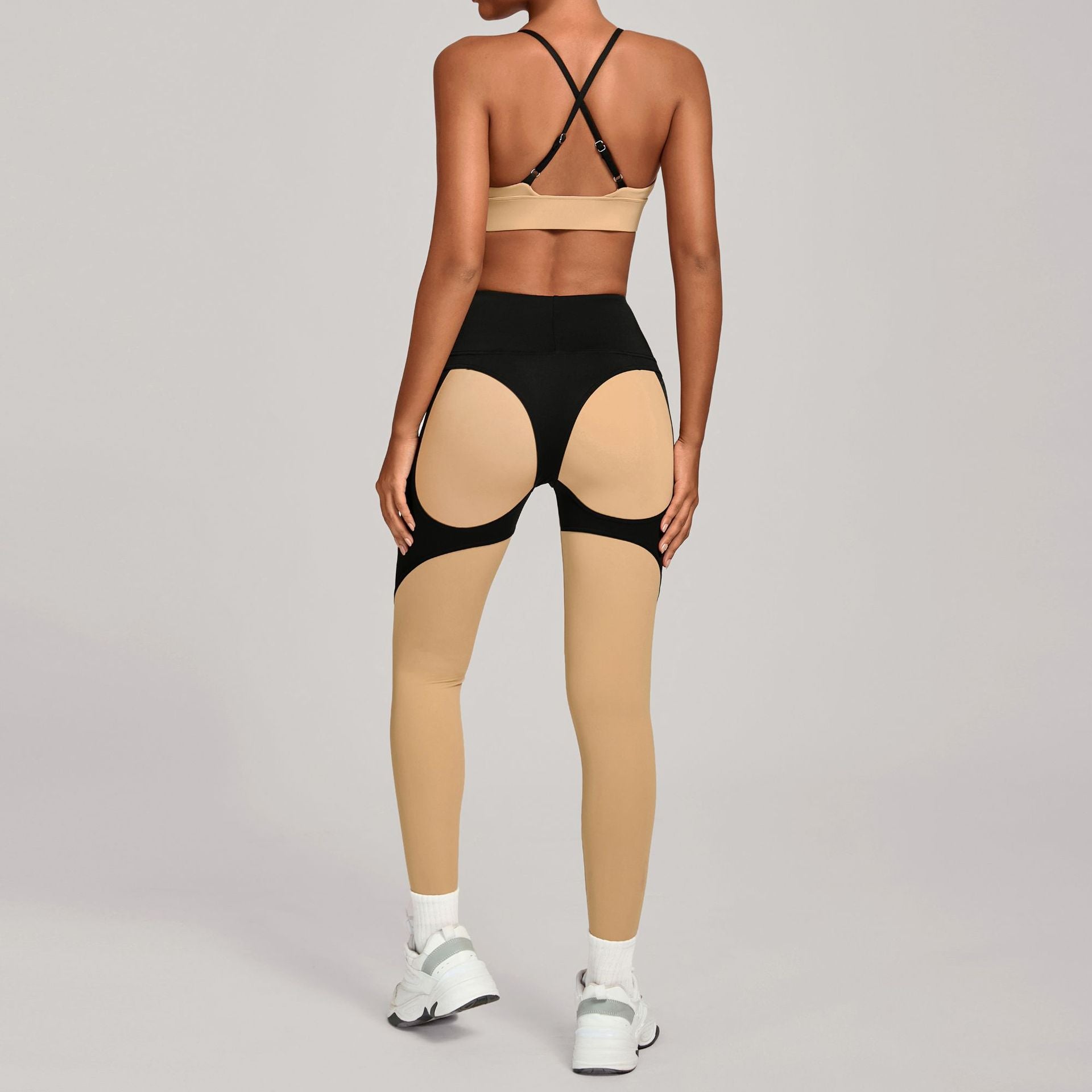 New Color Block Yoga Set | High-Waist Slim Fit Outdoor Fitness Two-Piece