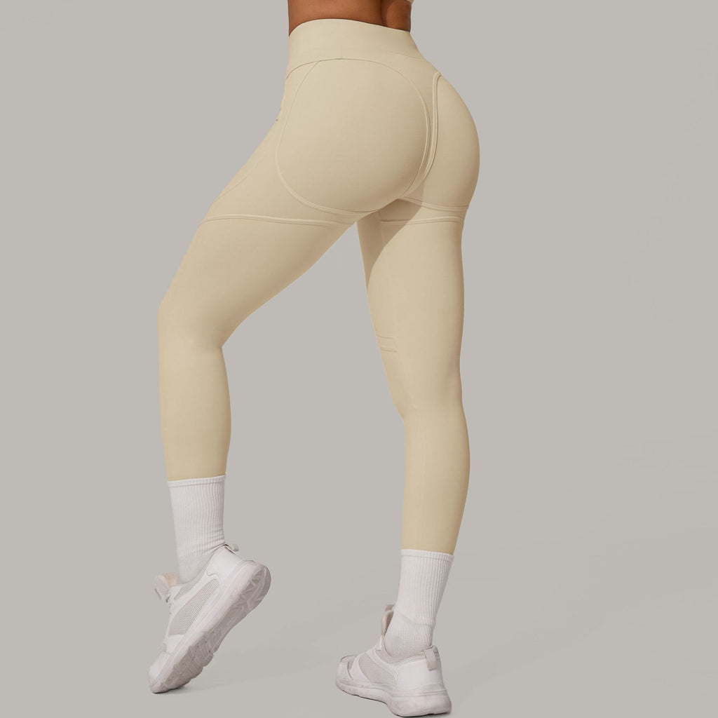 Brushed High-Waist Booty-Lift Yoga Leggings | Quick-Dry Slim Fit Running Pants