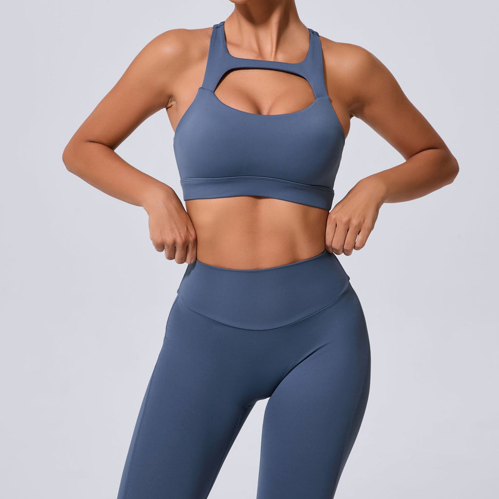 Hollow Back Slim Fit Yoga Tank | Shockproof Pilates Running & Outdoor Fitness Bra