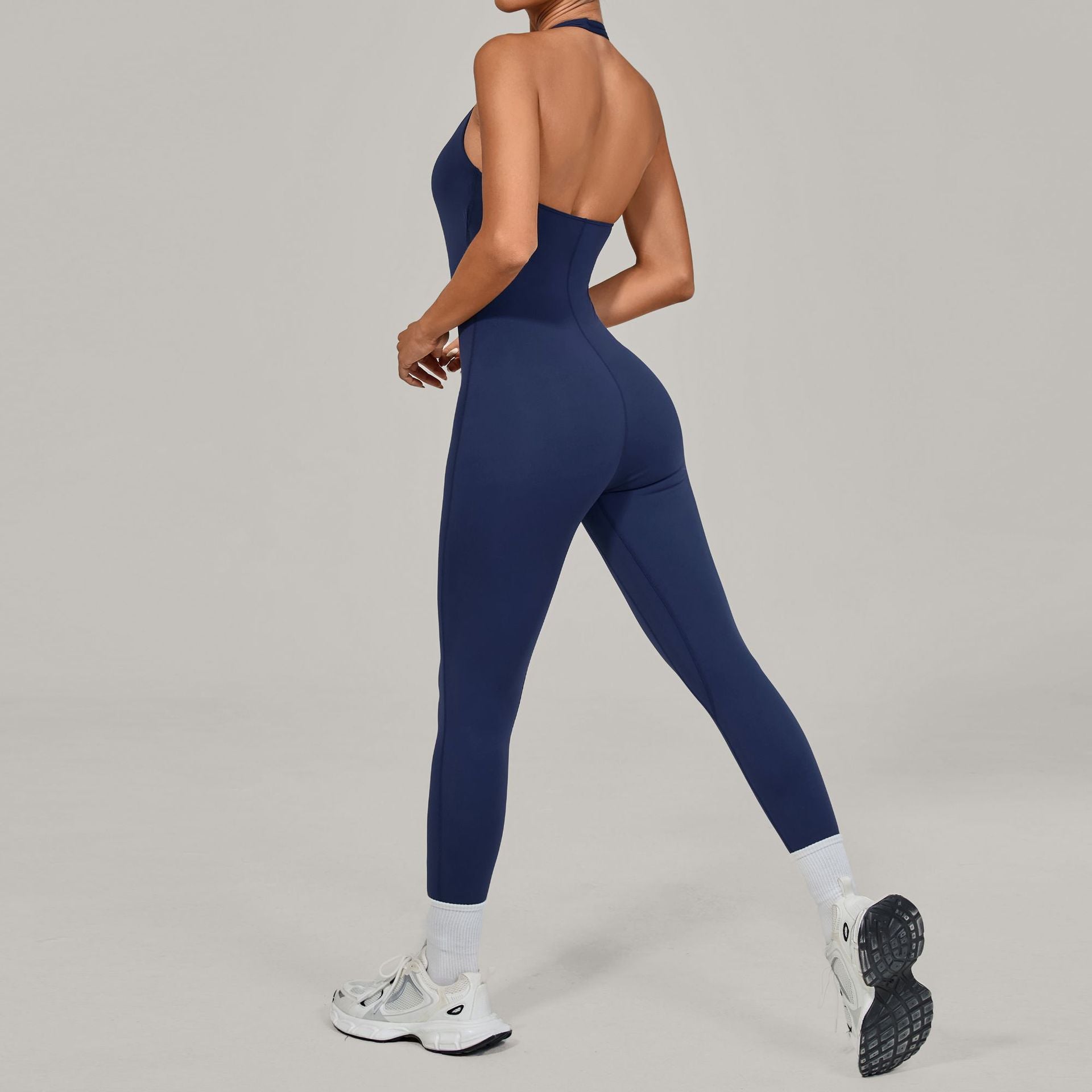 Halter Neck Yoga Jumpsuit Outdoor Dance Fitness Tight Bodysuit