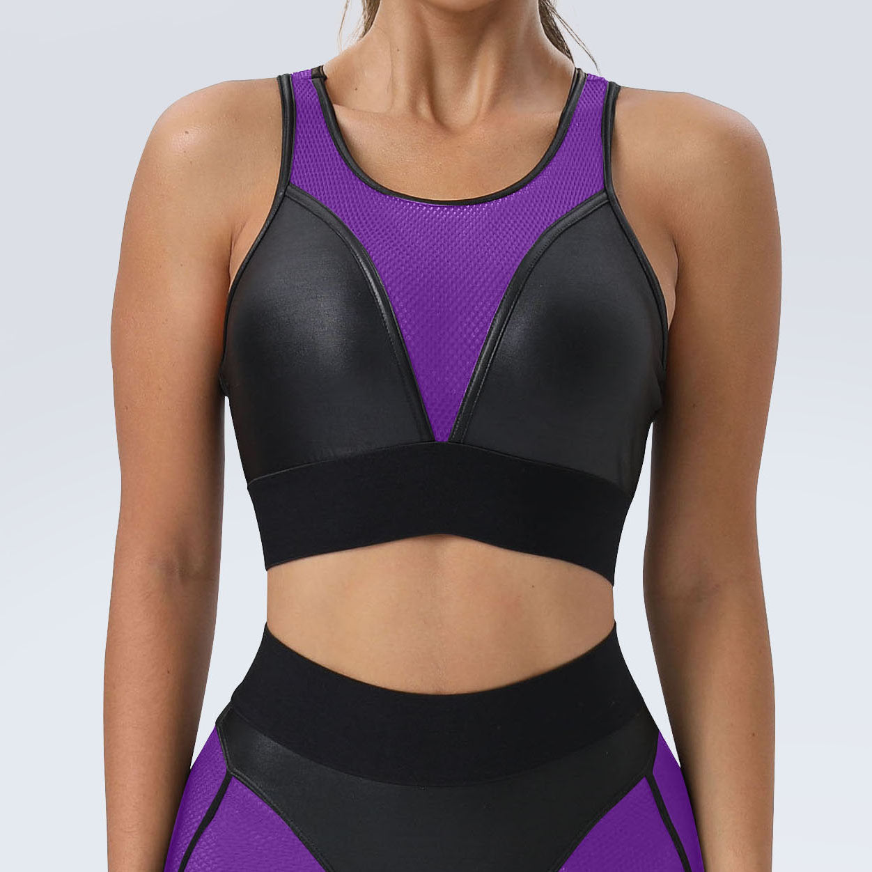 New Mesh Patchwork Yoga Set | Sexy Sports Bra & Booty-Lifting Pants Two-Piece