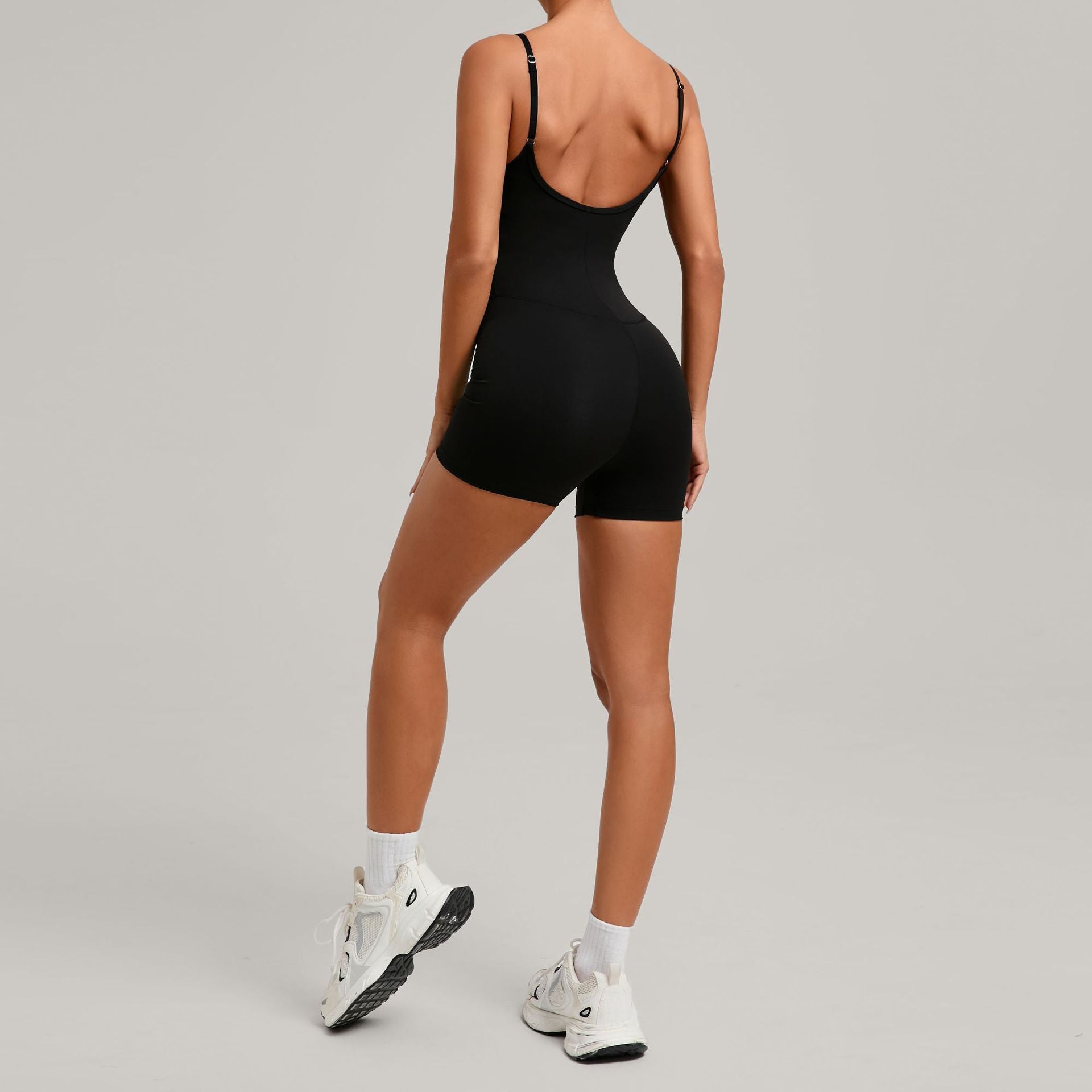 Deep Backless Yoga Jumpsuit Adjustable Straps Tight Fitness One-Piece