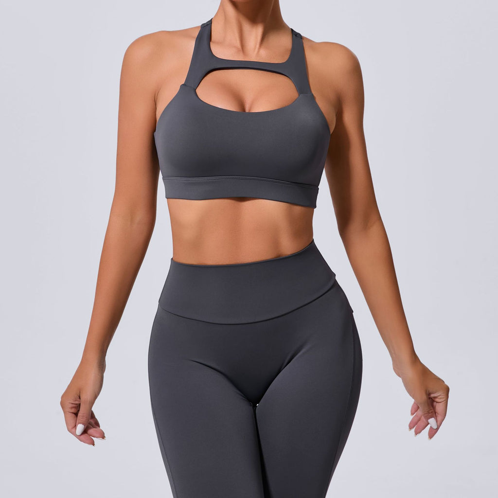 Hollow Back Slim Fit Yoga Tank | Shockproof Pilates Running & Outdoor Fitness Bra