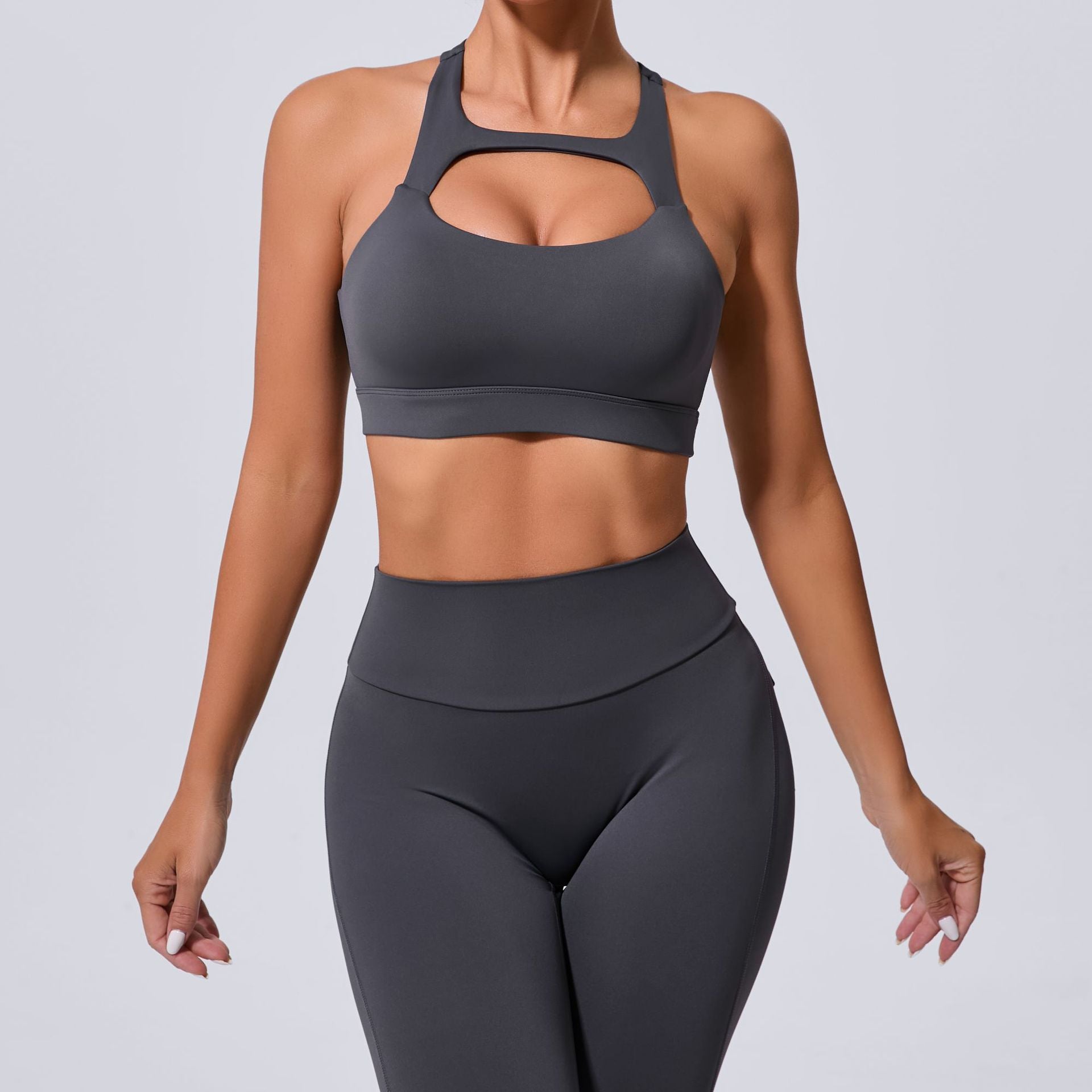 Hollow Back Slim Fit Yoga Tank | Shockproof Pilates Running & Outdoor Fitness Bra