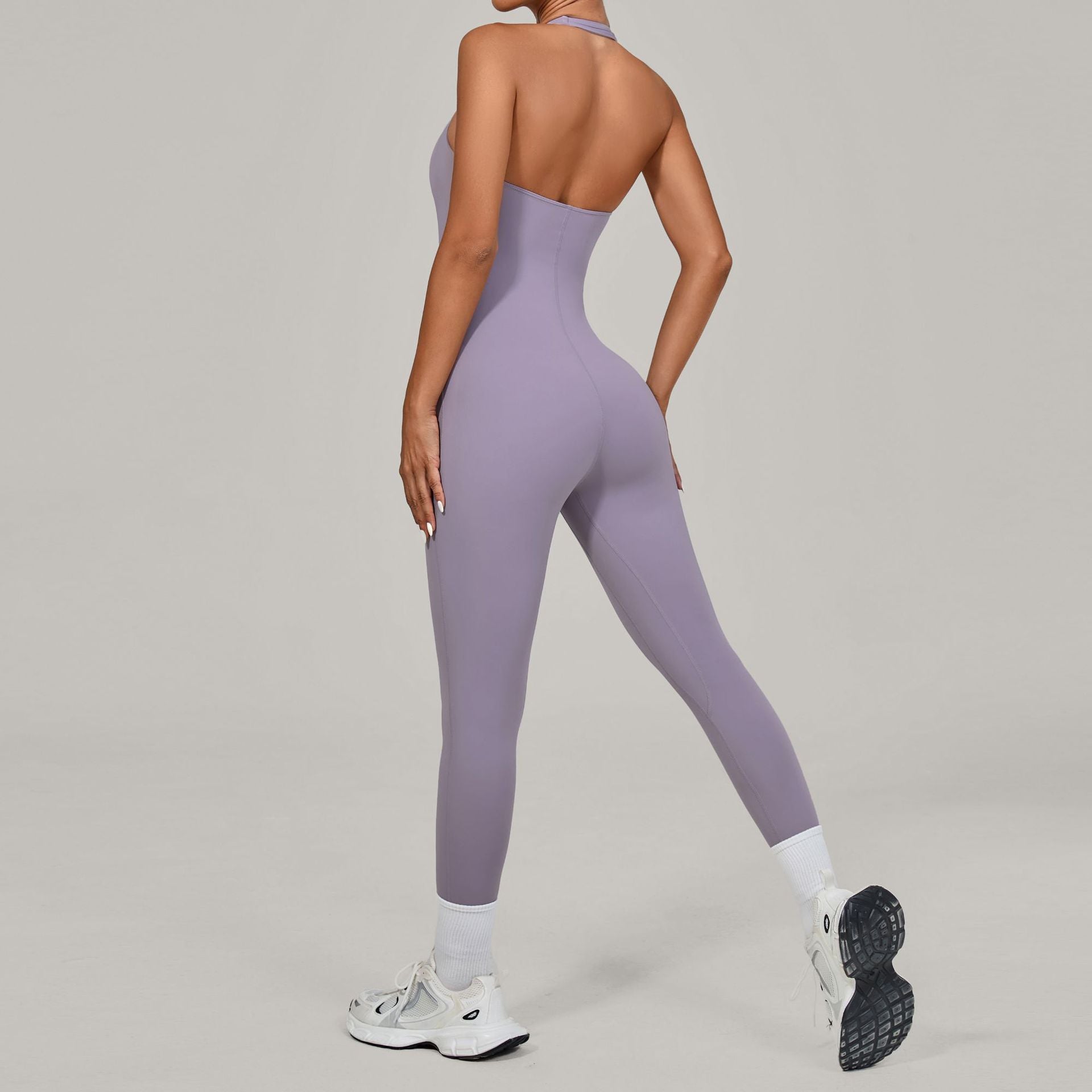 Halter Neck Yoga Jumpsuit Outdoor Dance Fitness Tight Bodysuit