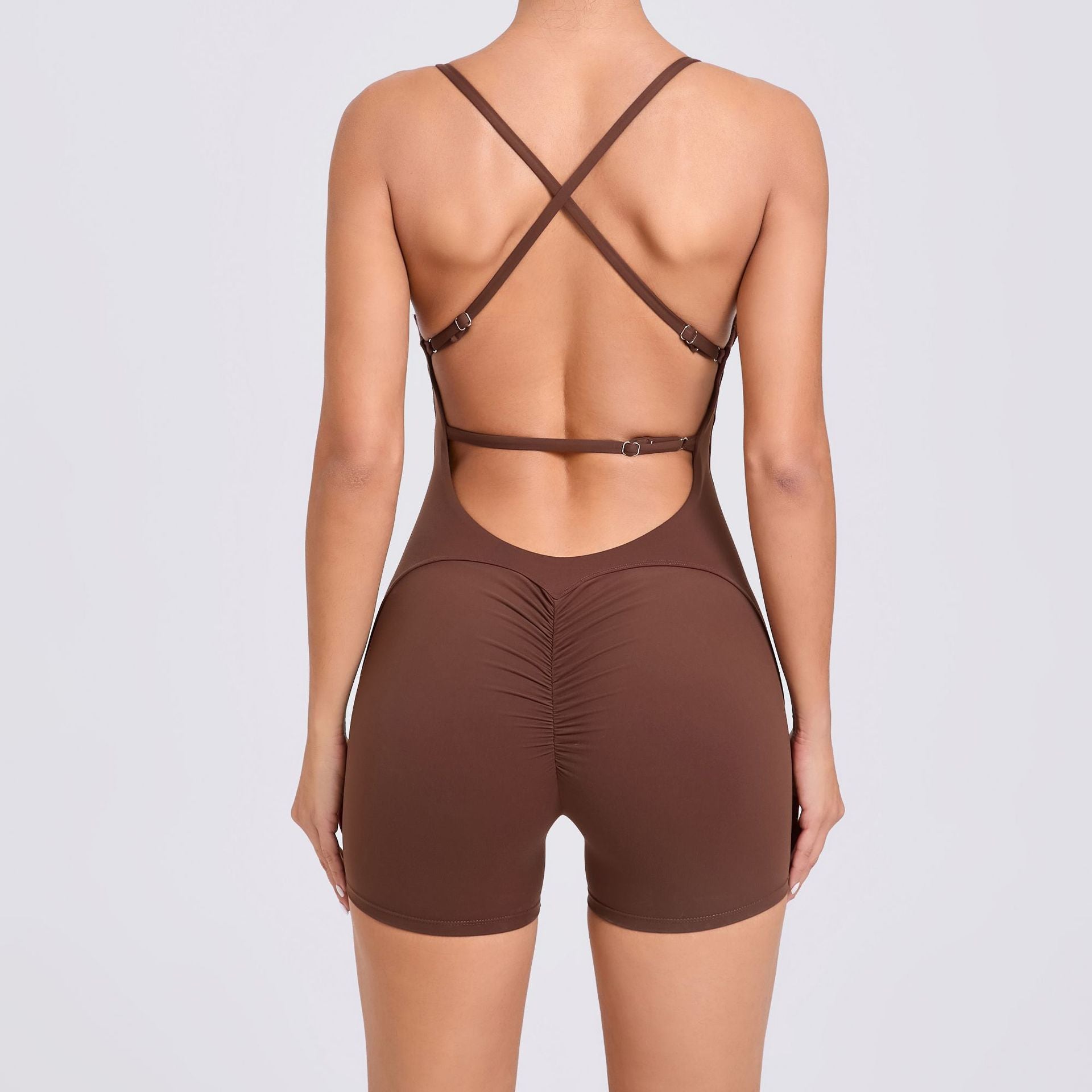 Scrunch Butt Backless Yoga Jumpsuit Running Quick-Dry Gym Bodysuit