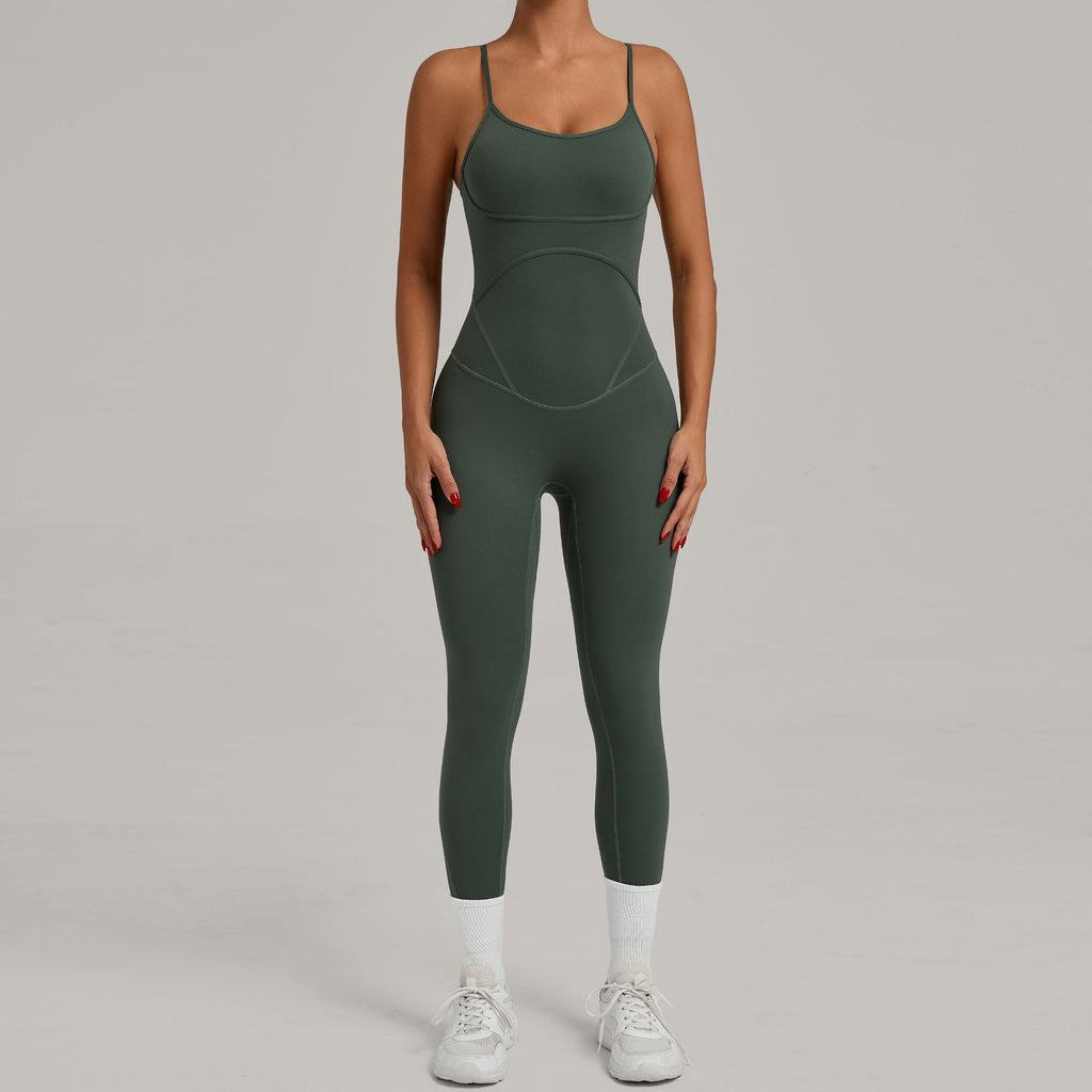 Cross Adjustable Strap Lifting Tight Yoga Jumpsuit Running Fitness Bodysuit