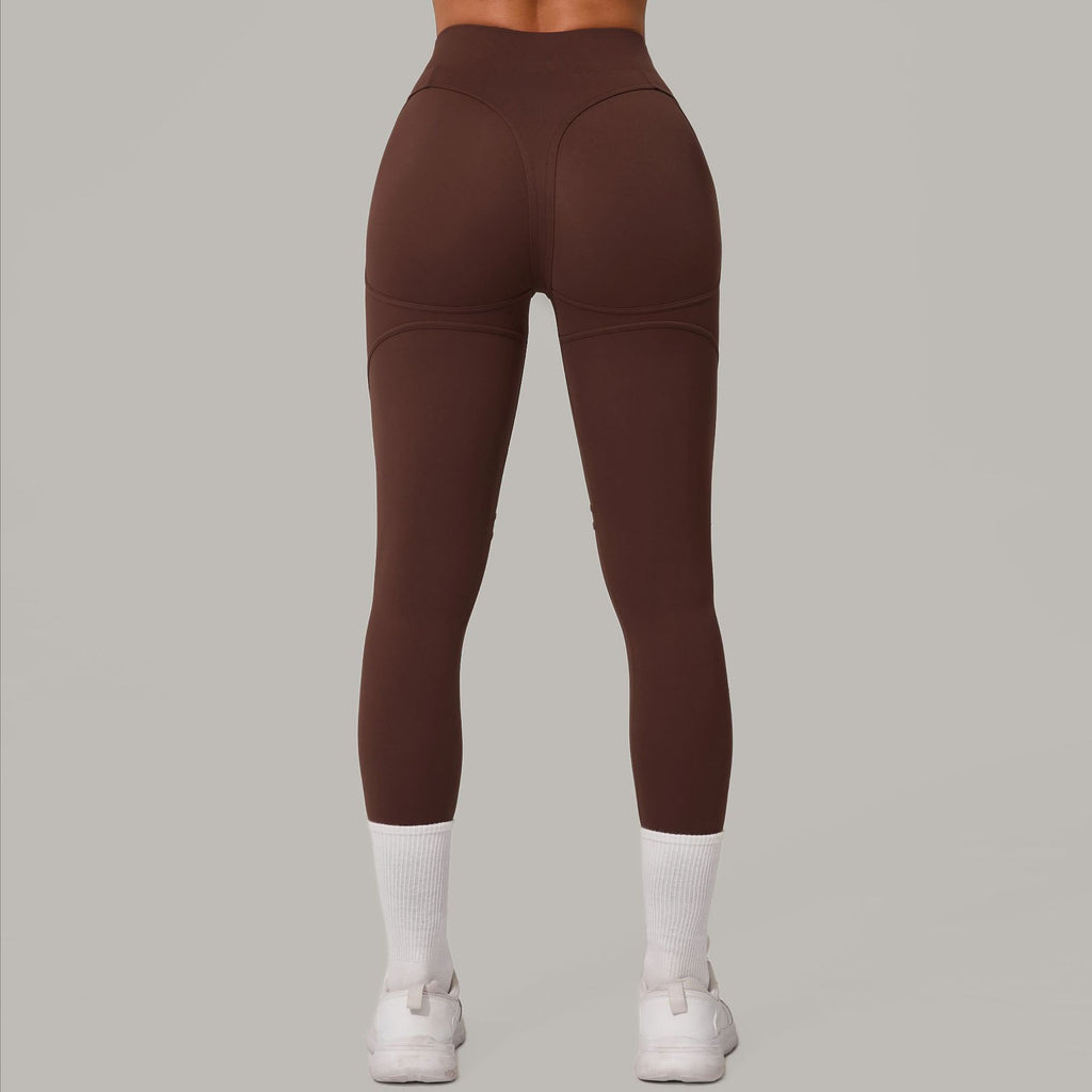 Brushed High-Waist Booty-Lift Yoga Leggings | Quick-Dry Slim Fit Running Pants