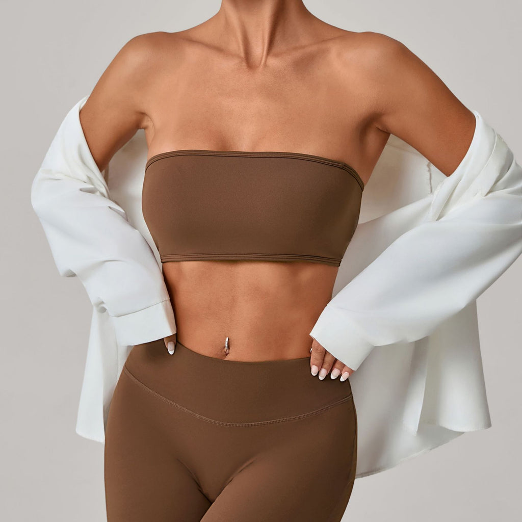Anti-Slip Bandeau Base Layer Sports Bra | One-Piece Naked-Feel Yoga Fitness Top