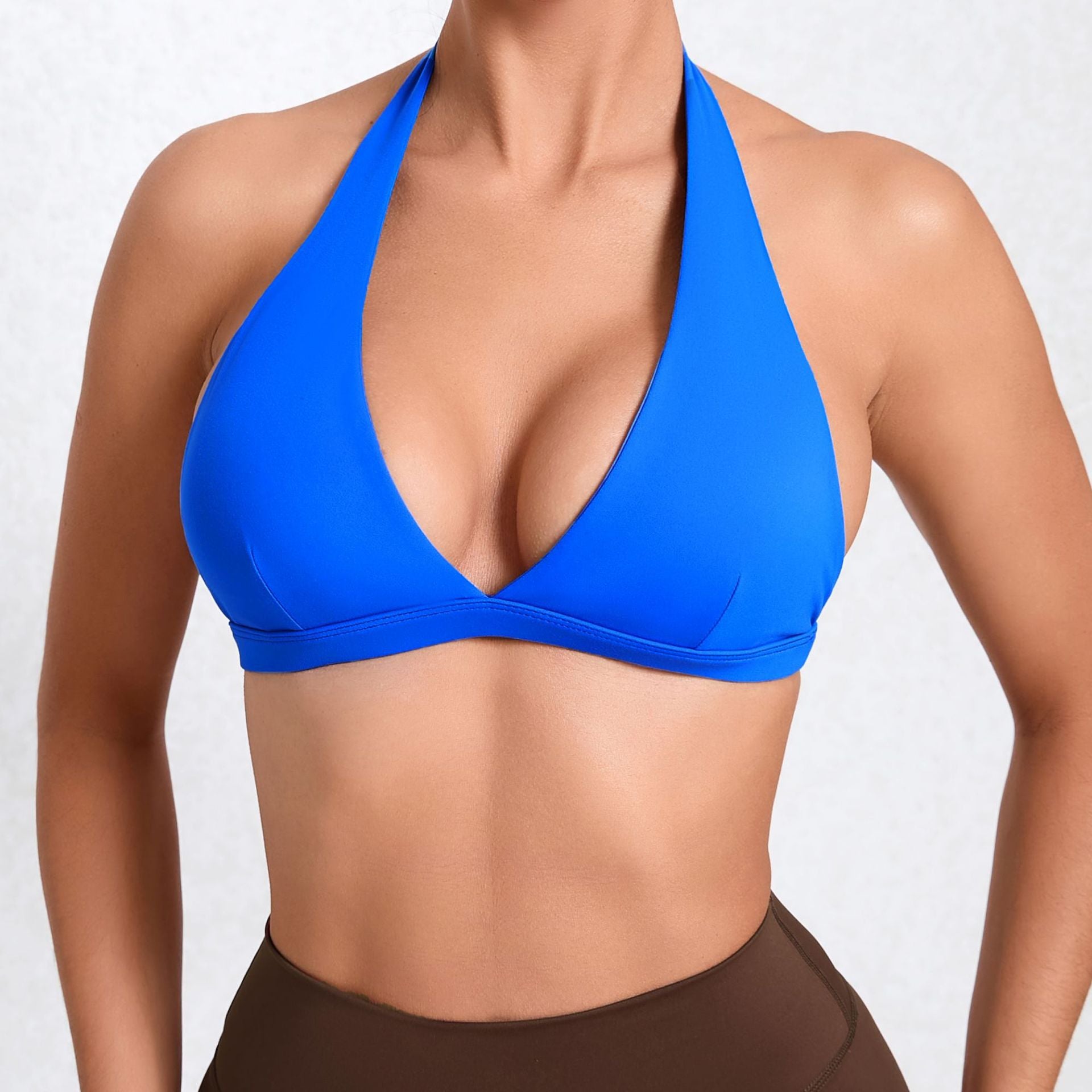 Halter Neck Open Back Yoga Bra | Naked-Feel Quick-Dry Sports Bra for Running & Fitness