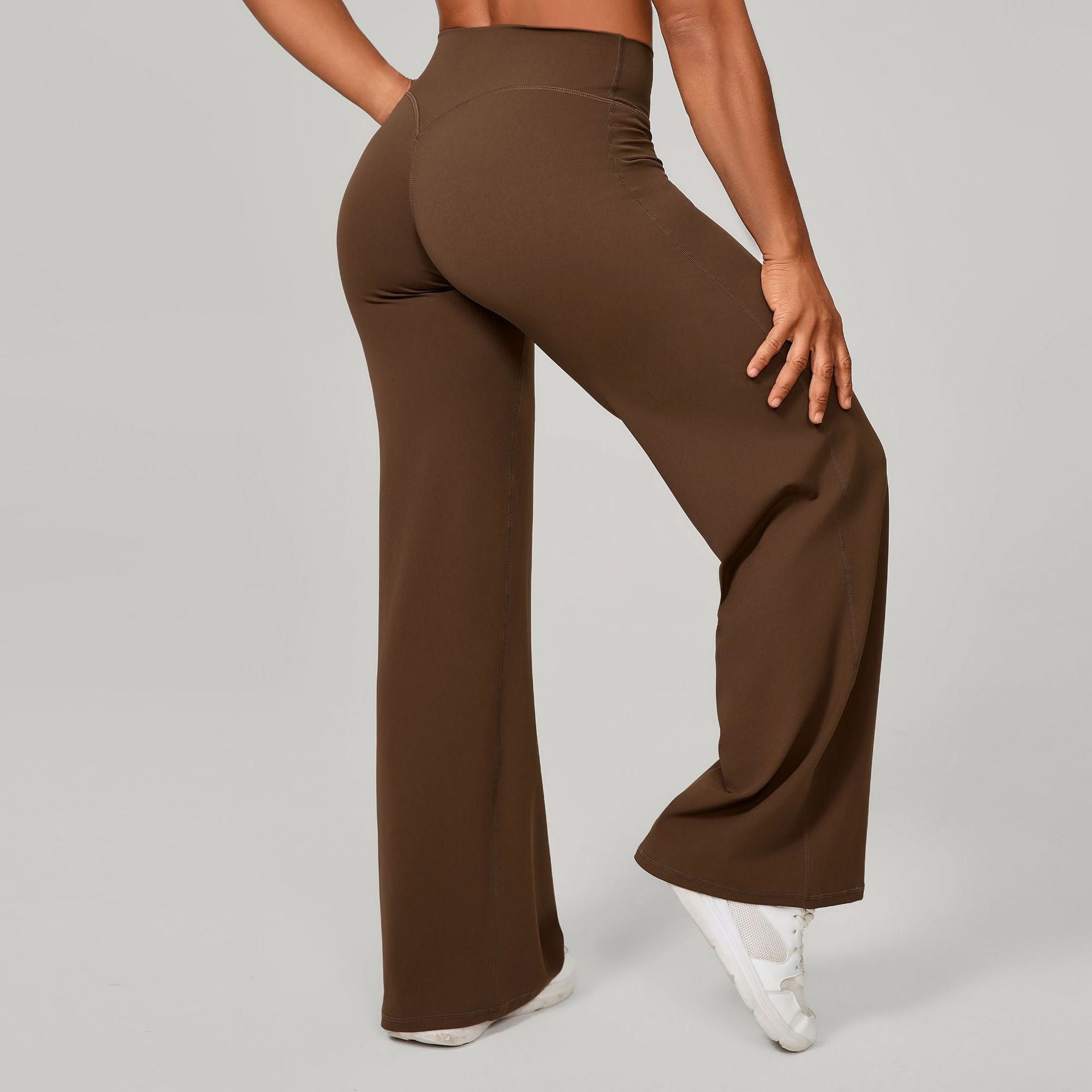 Pilates Straight-Leg Yoga Pants | Loose Wide-Leg Running & Fitness Trousers with Booty Sculpt