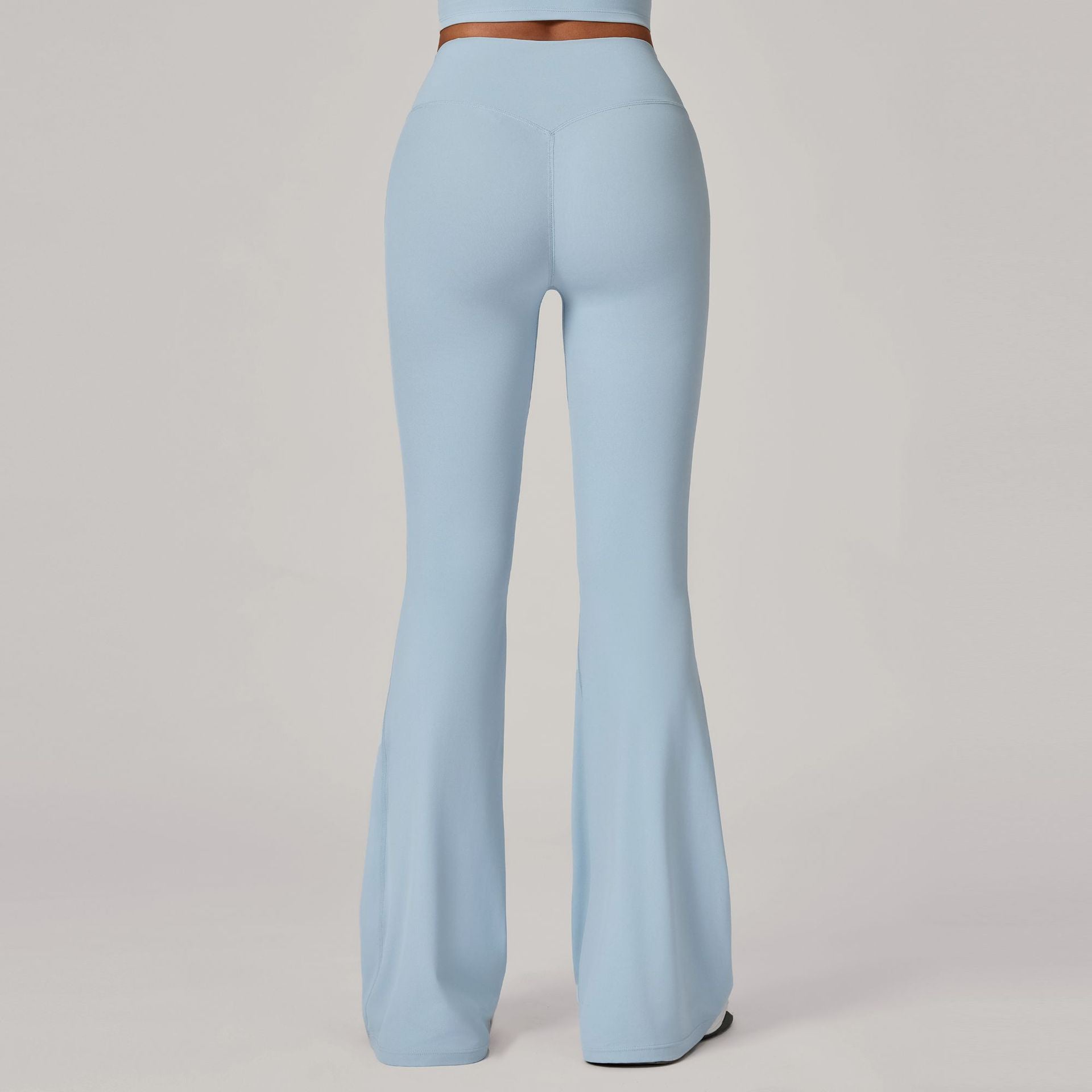 Invisible Ruched Yoga Flare Pants | High-Waist Booty-Lift Wide-Leg Fitness Trousers
