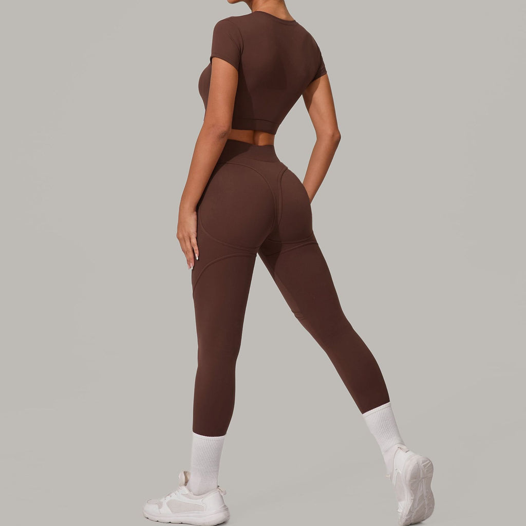 Brushed High-Waist Yoga Set | Compression Booty-Lift Running & Fitness Outfit