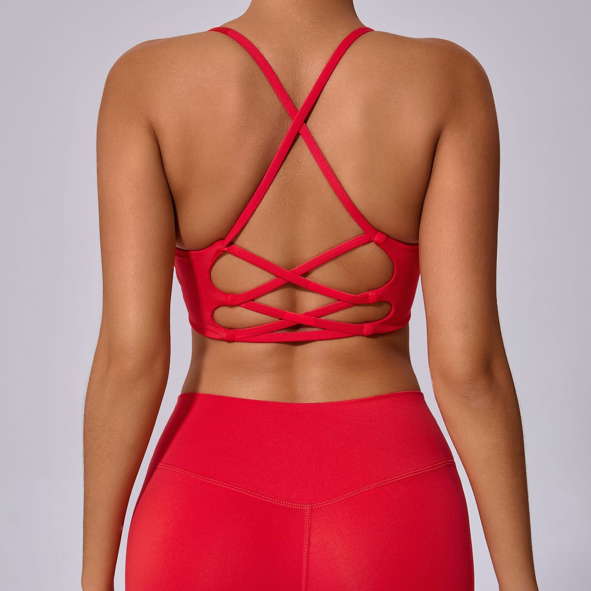Shockproof Cross Strap Naked-Feel Yoga Bra | Running & Training Cross Back Sports Top