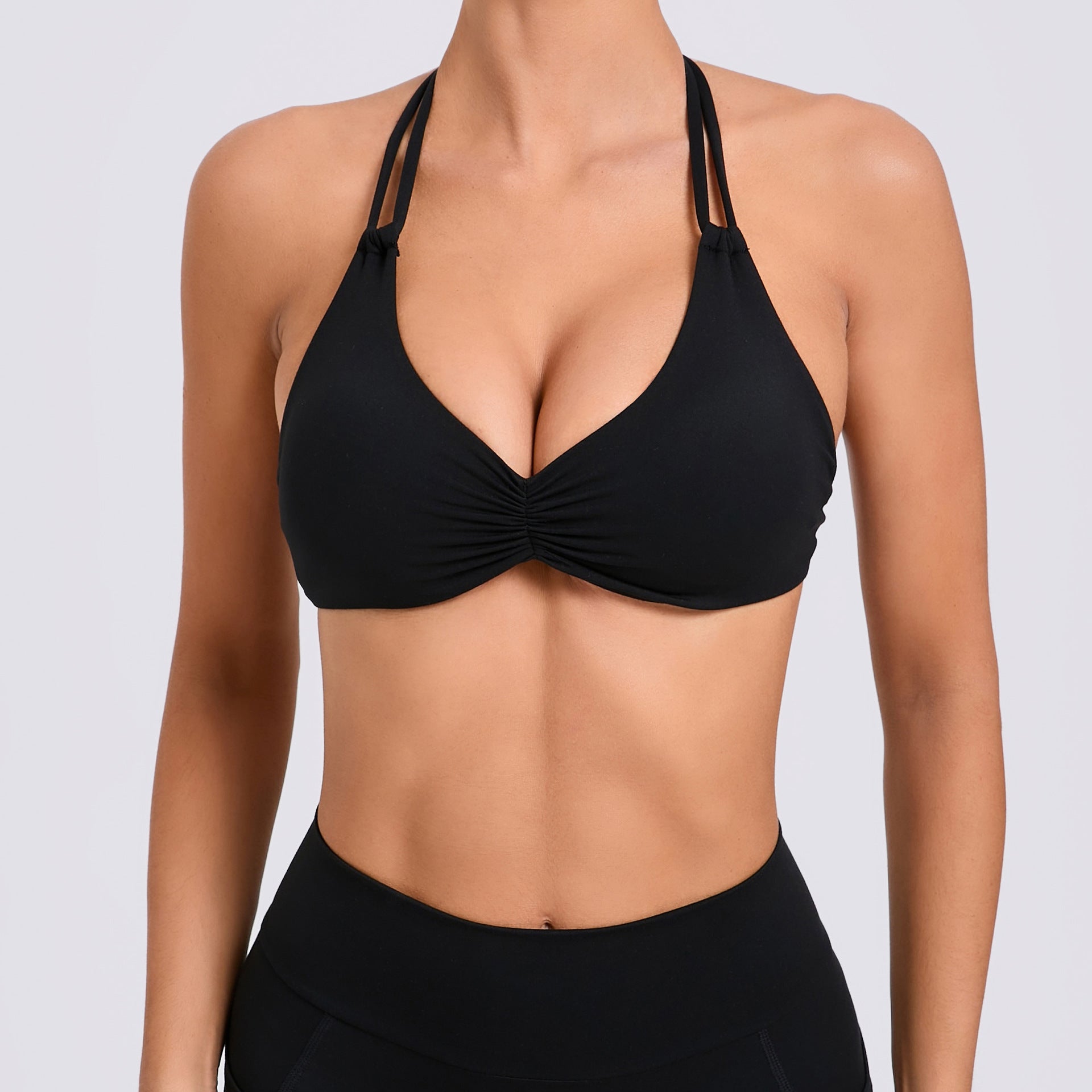 Adjustable Halter Cross Back Yoga Tank | Quick-Dry Compression Fitness Bra Top