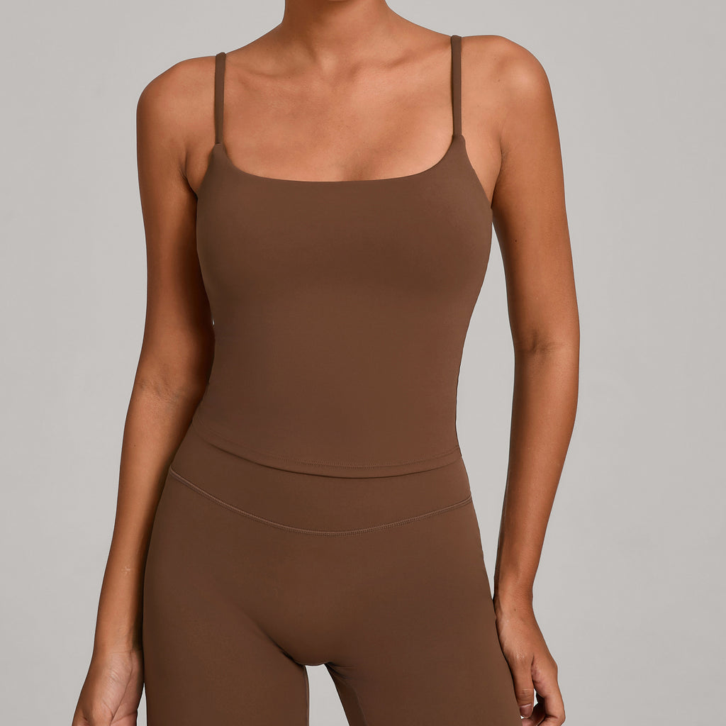 Slim Fit Cross Back Yoga Tank | Quick-Dry Fitness Camisole for Running & Training