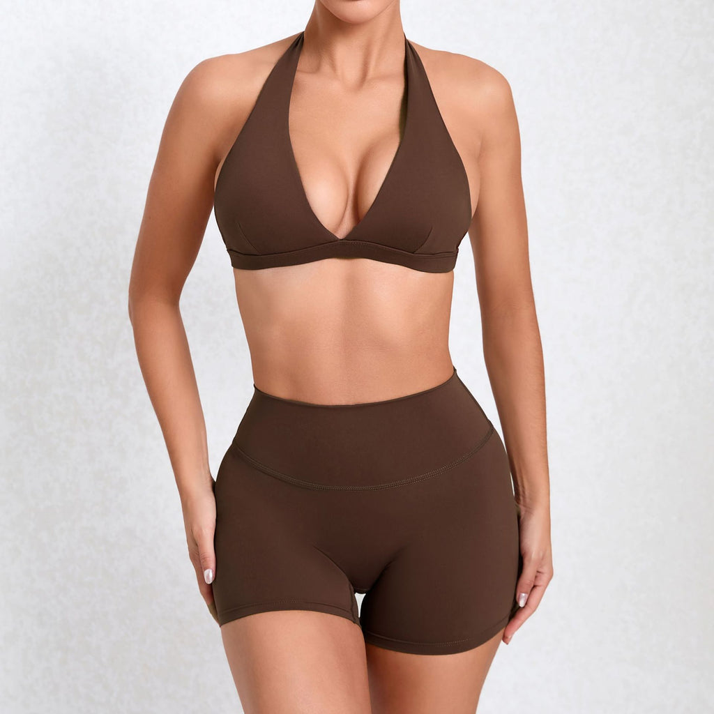 Quick-Dry Second-Skin Yoga Set | Sexy Cross Back Running Fitness Outfit