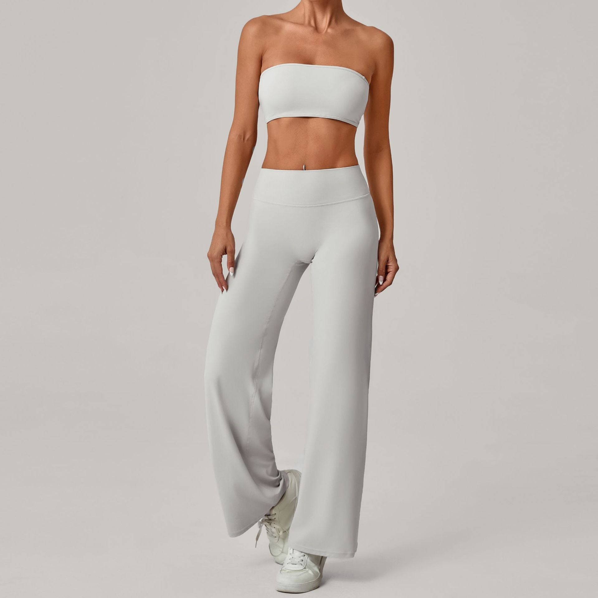 Second-Skin Bandeau Cross Back Yoga Set | Outdoor Running Fitness Two-Piece