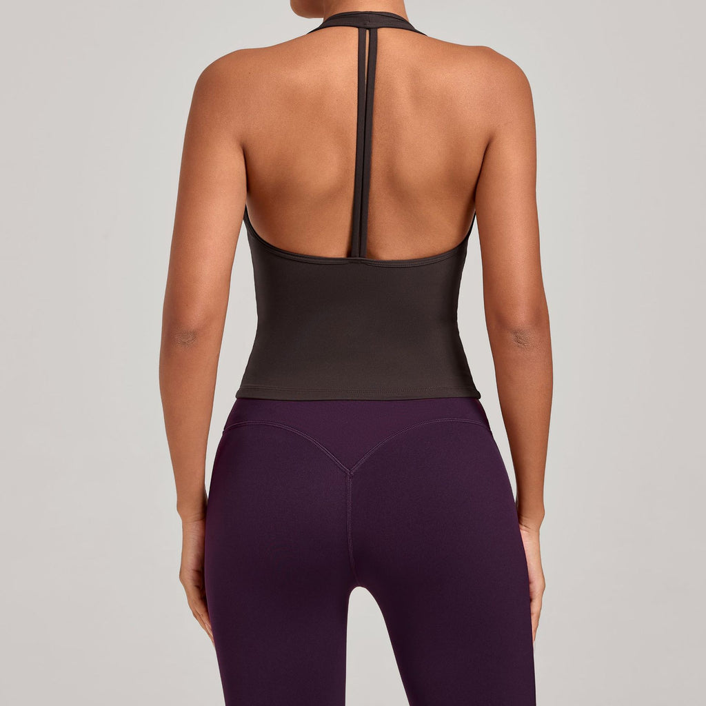 V-Neck Slim Fit Cross Back Yoga Tank | Quick-Dry Running & Fitness Sports Vest