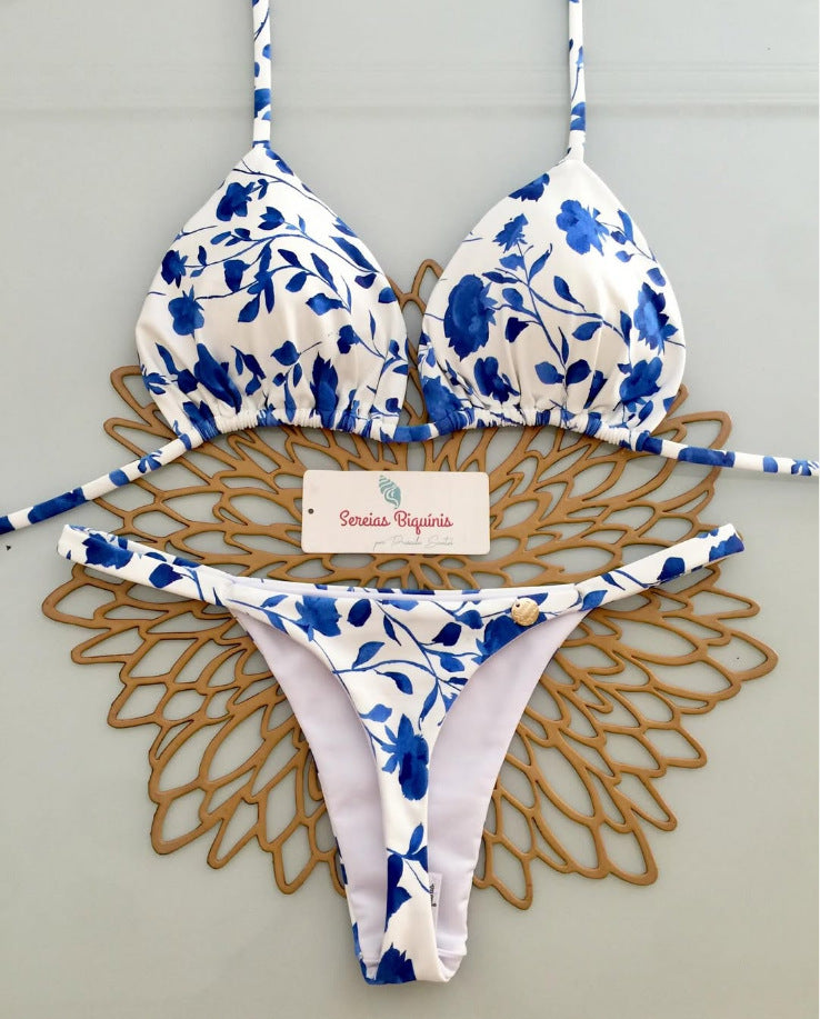 Fashion Sexy Bandeau Bikini Set | Star Metal Accent Beach Swimwear for Women