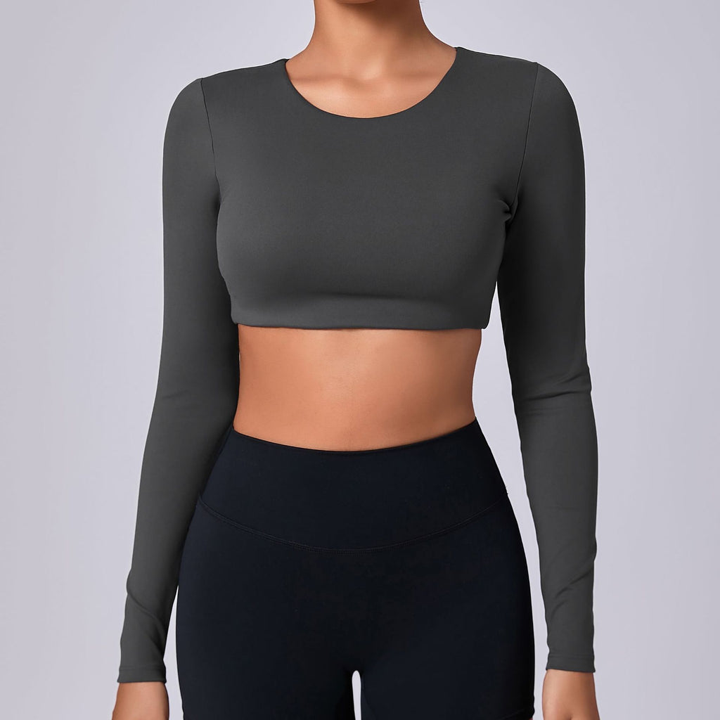 Winter Brushed Compression Long Sleeve Yoga Top | Pilates & Running Activewear