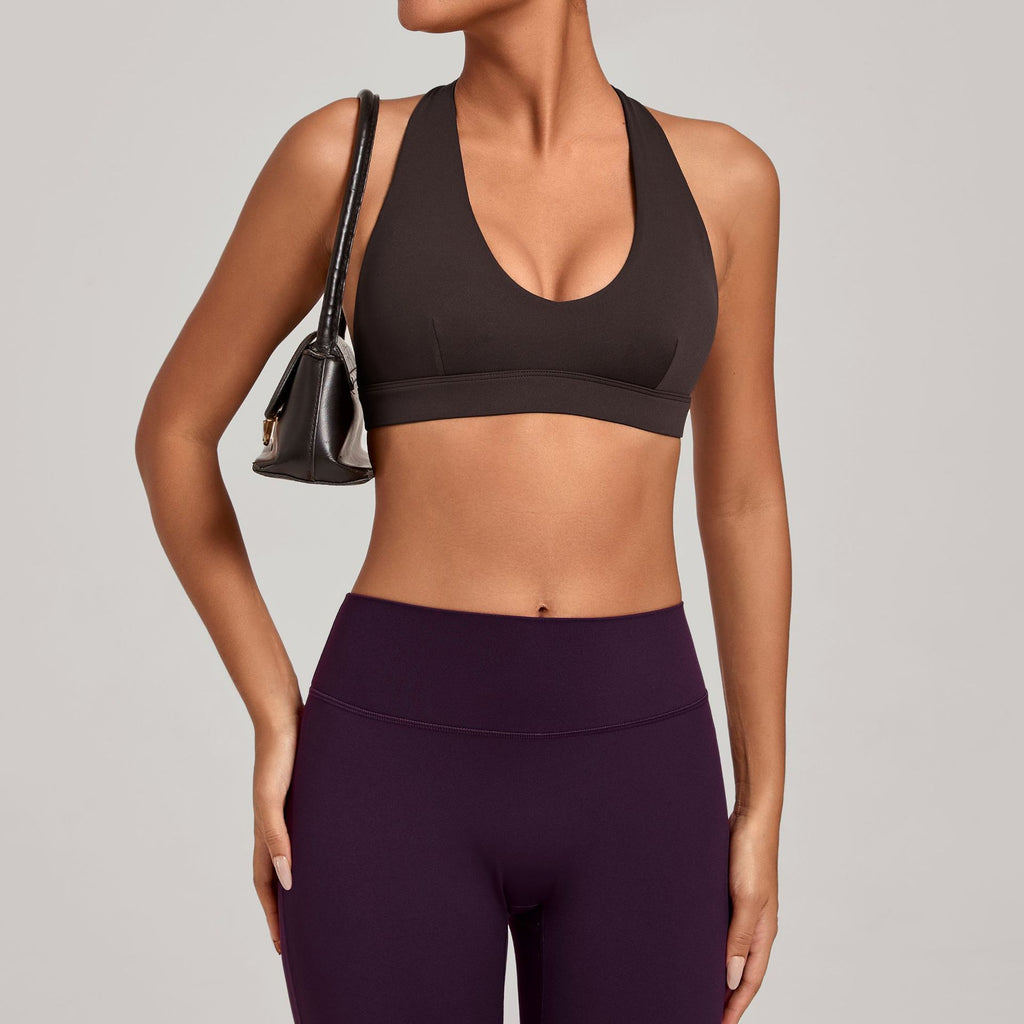 Push-Up Halter Strap Yoga Bra | Slim Fit Outdoor Running & Fitness Sports Top