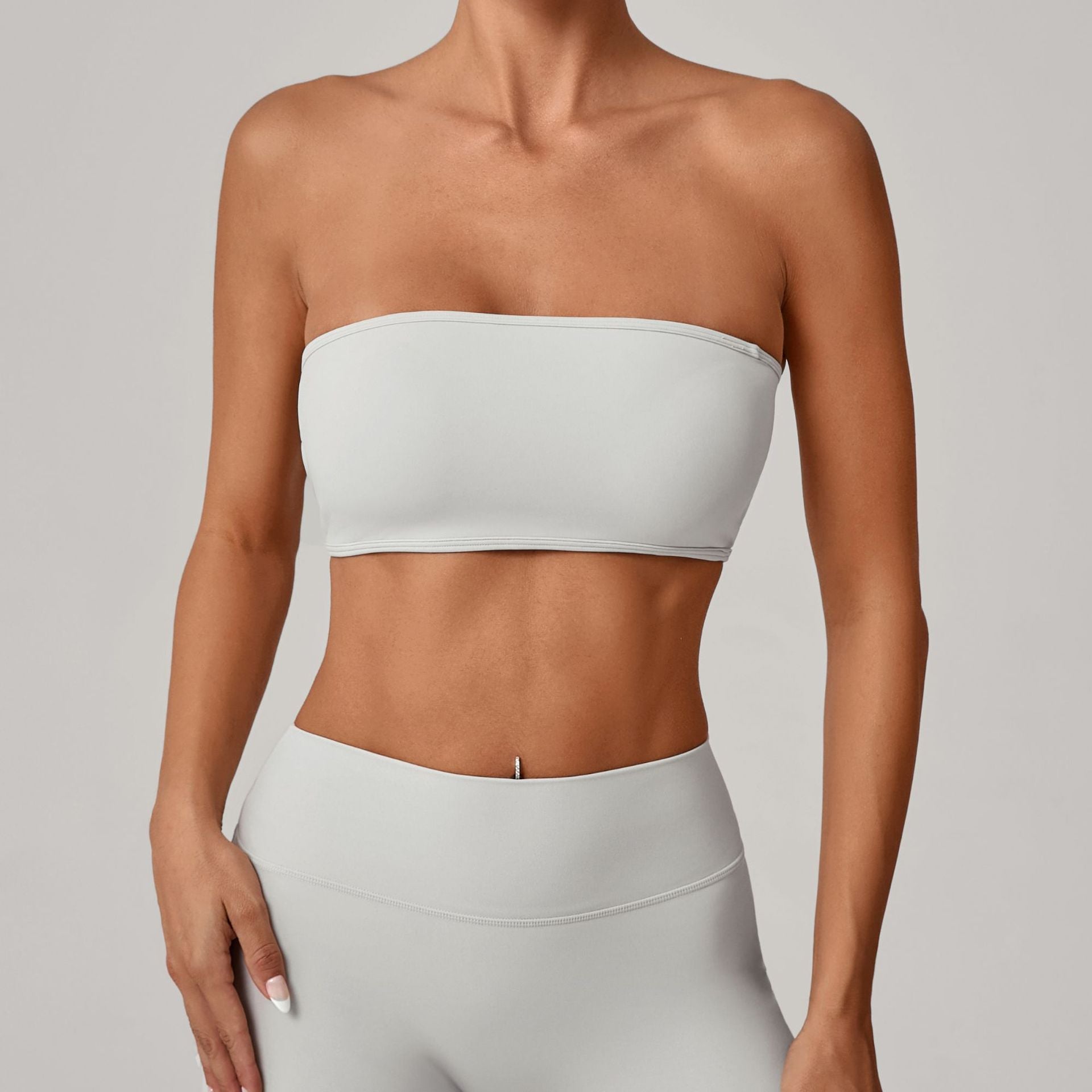 Anti-Slip Bandeau Base Layer Sports Bra | One-Piece Naked-Feel Yoga Fitness Top