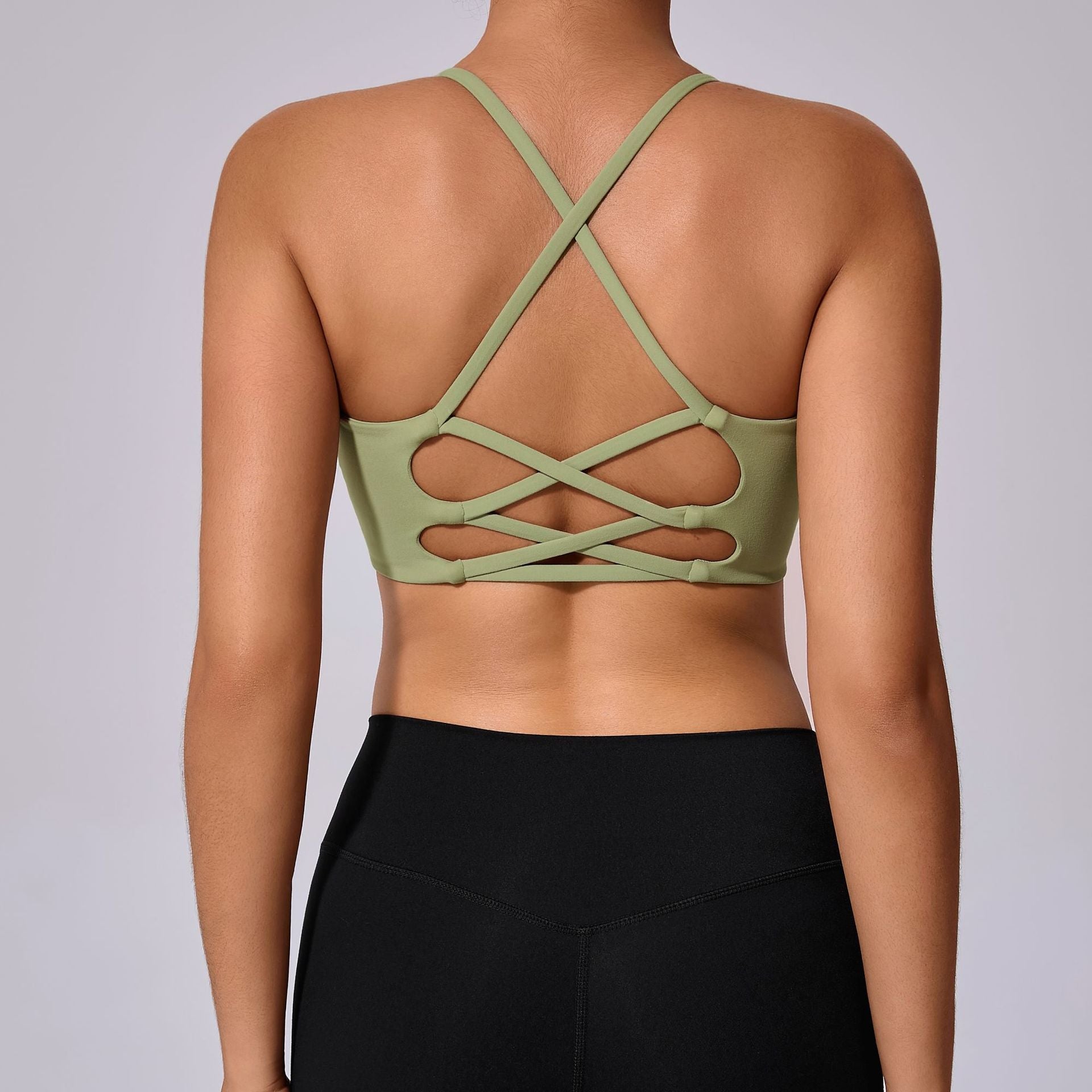 Shockproof Cross Strap Naked-Feel Yoga Bra | Running & Training Cross Back Sports Top