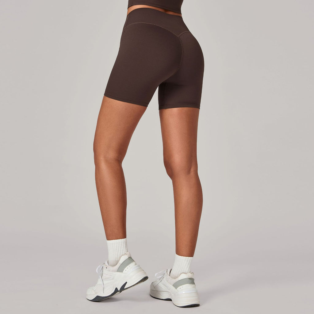 Invisible Ruched High-Waist Yoga Shorts Lifting Tight Running Fitness Shorts