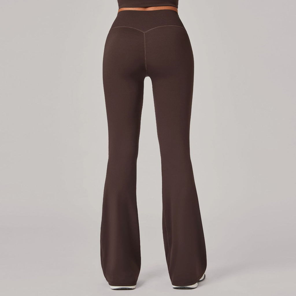 Invisible Ruched Yoga Flare Pants | High-Waist Booty-Lift Wide-Leg Fitness Trousers