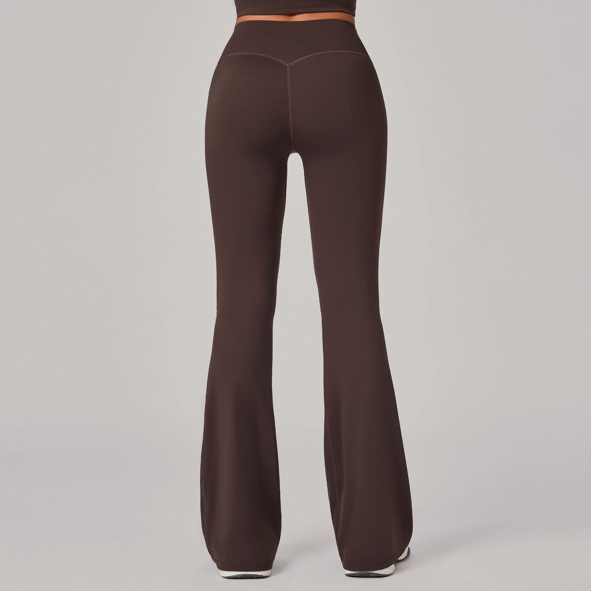 Invisible Ruched Yoga Flare Pants | High-Waist Booty-Lift Wide-Leg Fitness Trousers