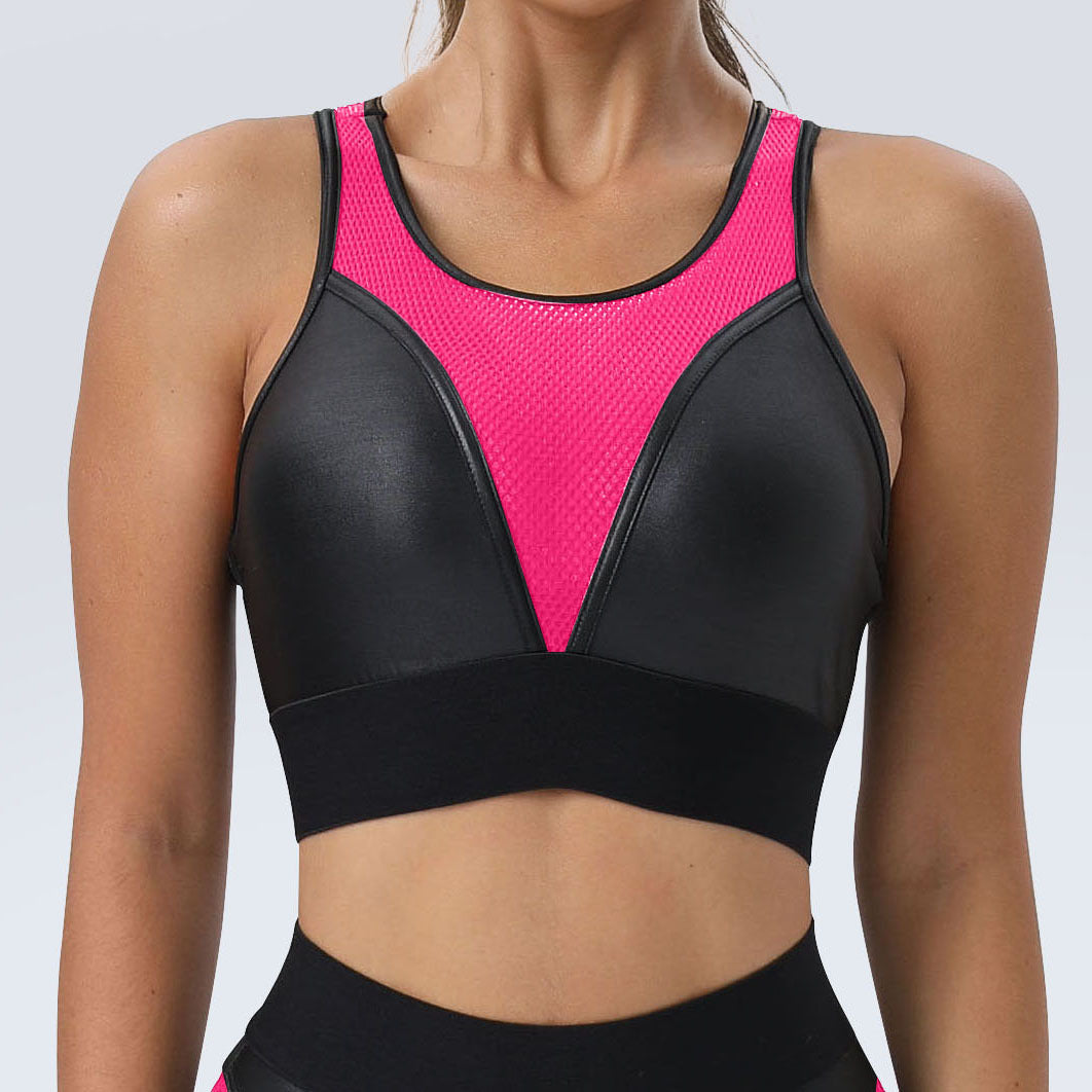 New Mesh Patchwork Yoga Set | Sexy Sports Bra & Booty-Lifting Pants Two-Piece