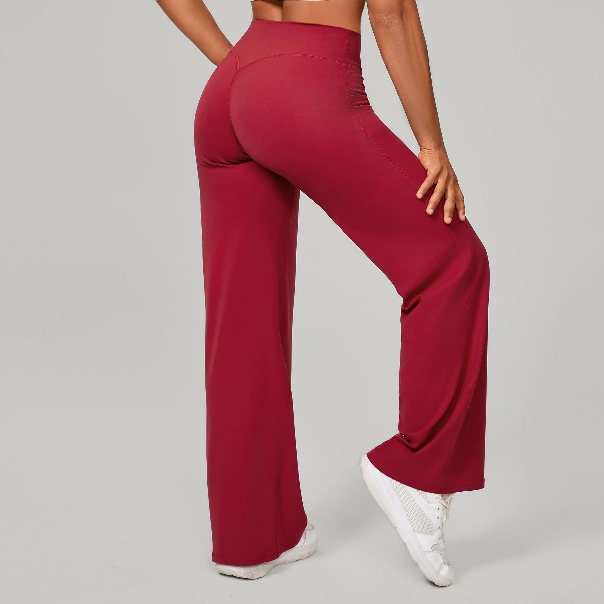 Pilates Straight-Leg Yoga Pants | Loose Wide-Leg Running & Fitness Trousers with Booty Sculpt