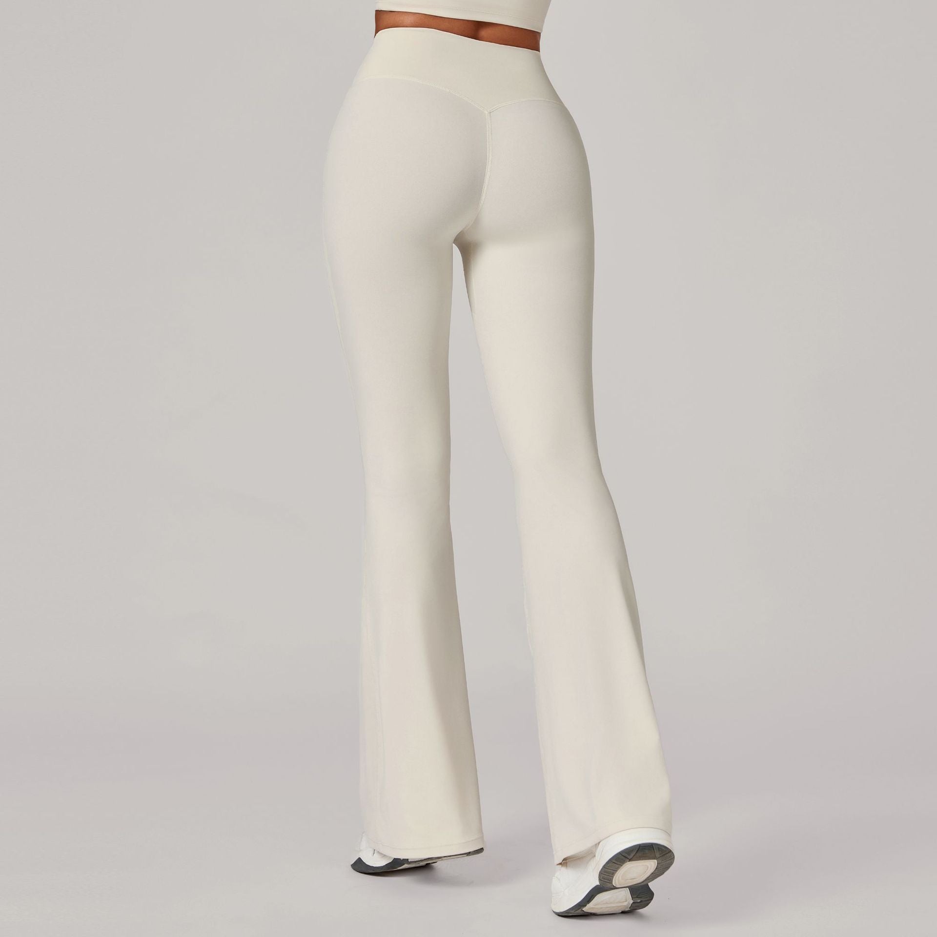 Invisible Ruched Yoga Flare Pants | High-Waist Booty-Lift Wide-Leg Fitness Trousers