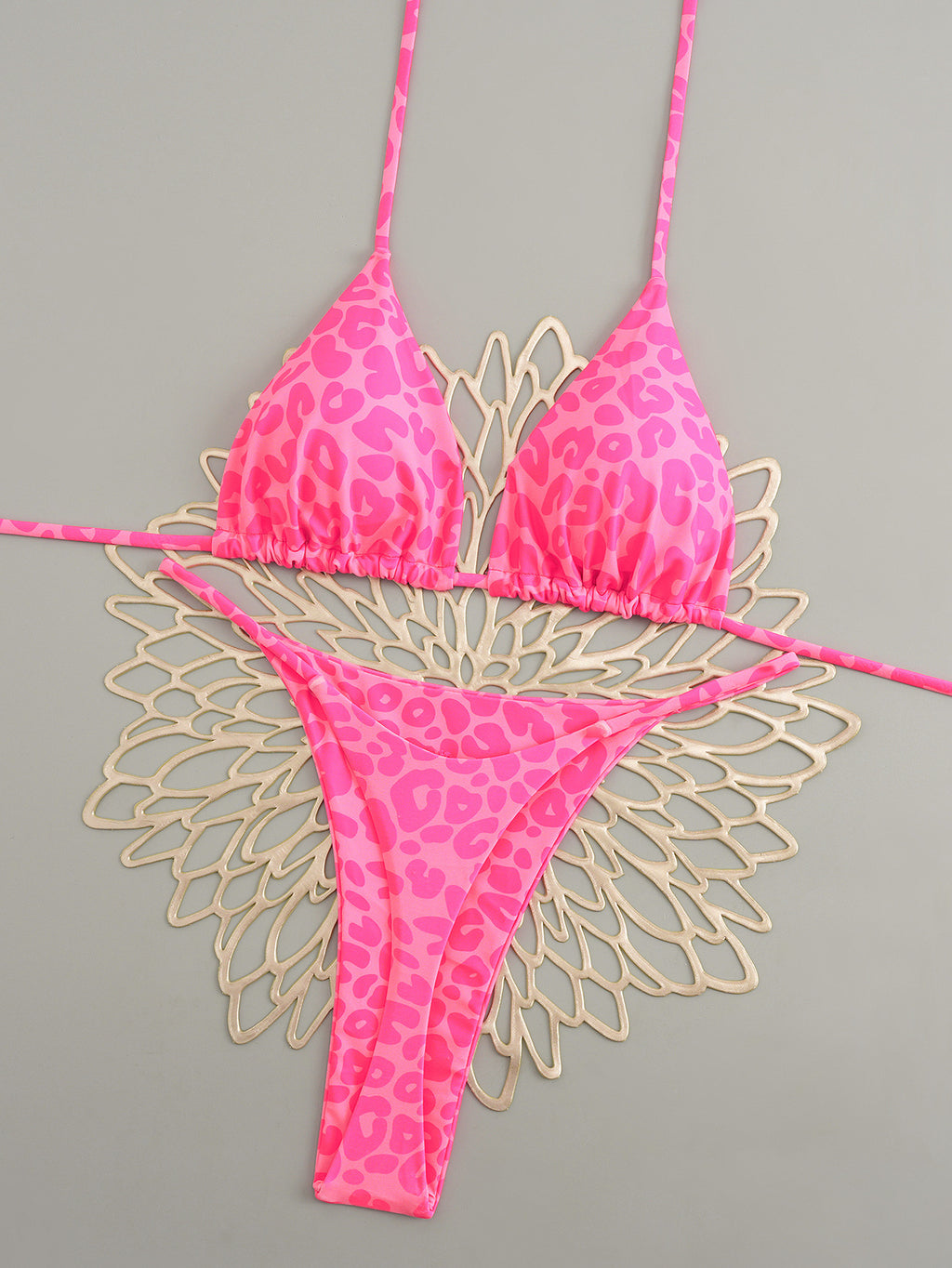 2026 Digital Print Bikini Three-Piece Set | High-Waist Boyshort Hot Spring Swimwear