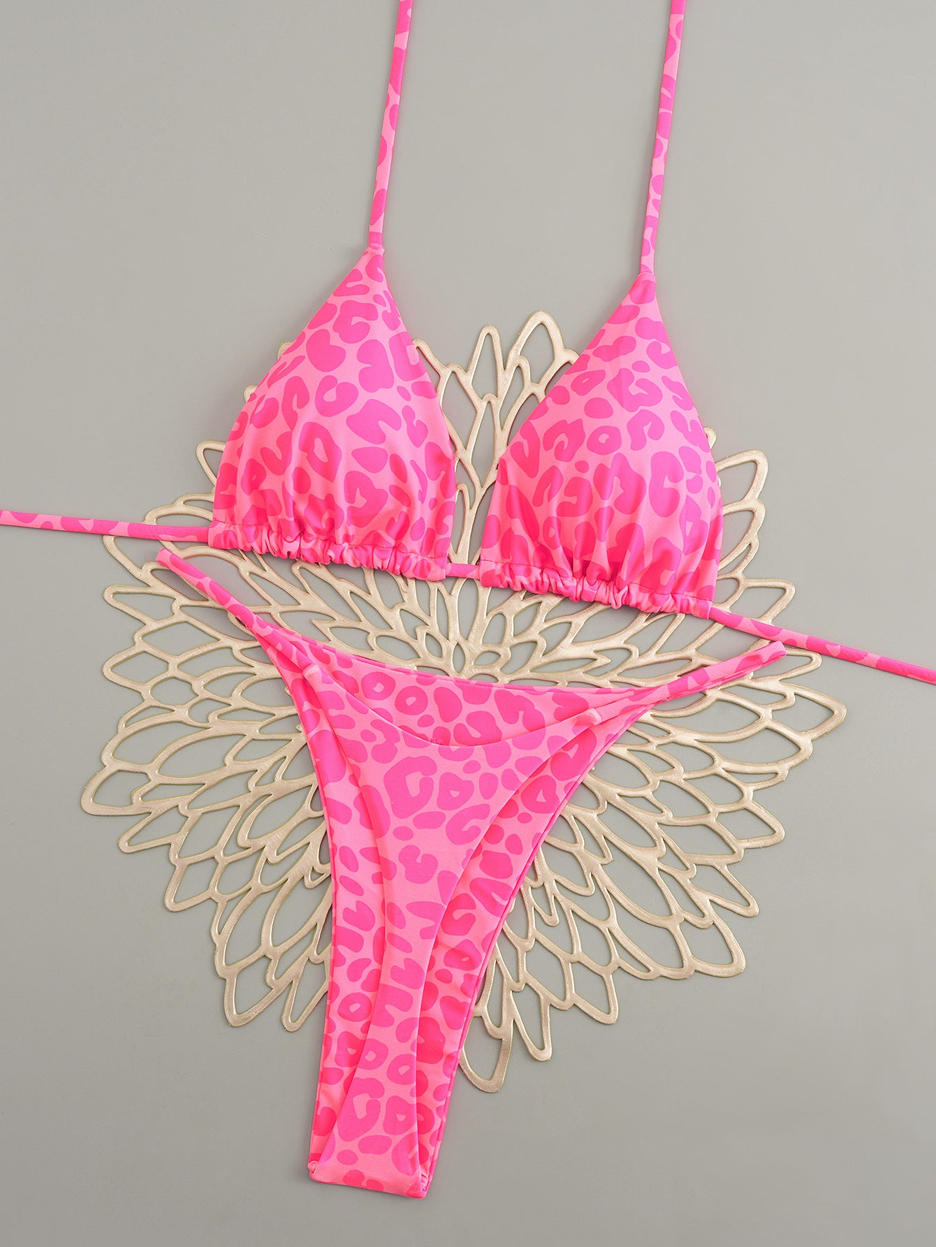 2026 Digital Print Bikini Three-Piece Set | High-Waist Boyshort Hot Spring Swimwear