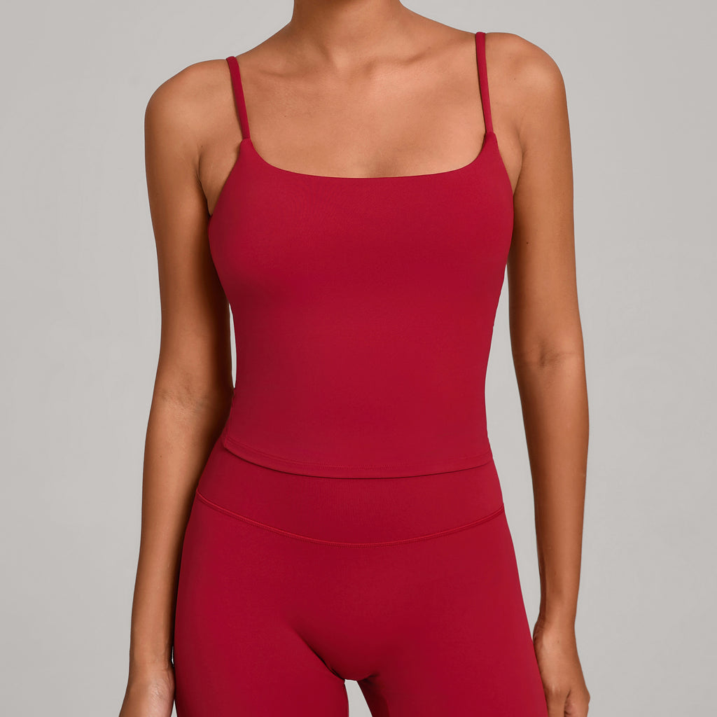 Slim Fit Cross Back Yoga Tank | Quick-Dry Fitness Camisole for Running & Training