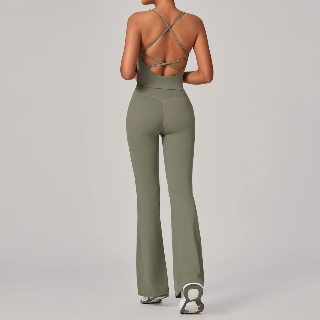 Invisible Ruched High-Waist Yoga Set | Quick-Dry Running & Fitness Outfit
