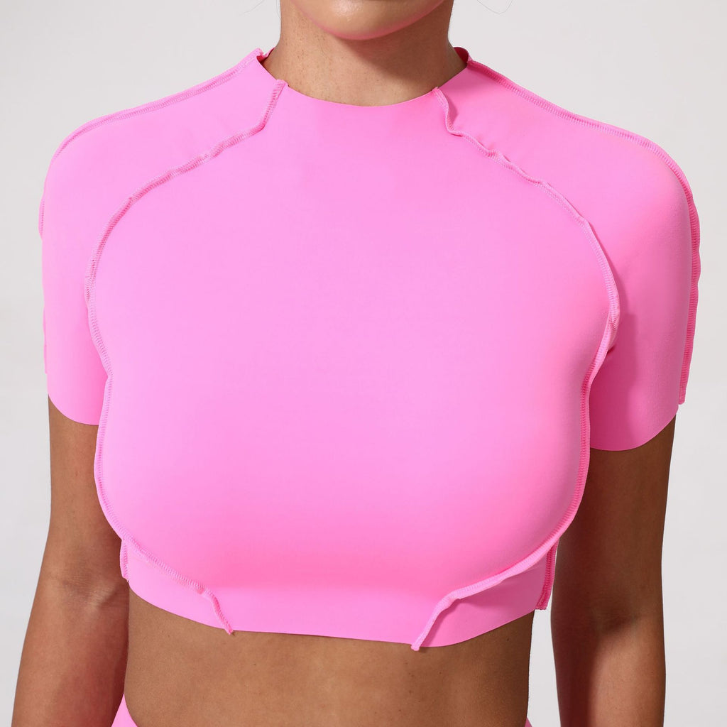 3D Seam Sculpting Yoga Tee｜Slim-Fit No-Bra High-Stretch Lightweight Fitness Top