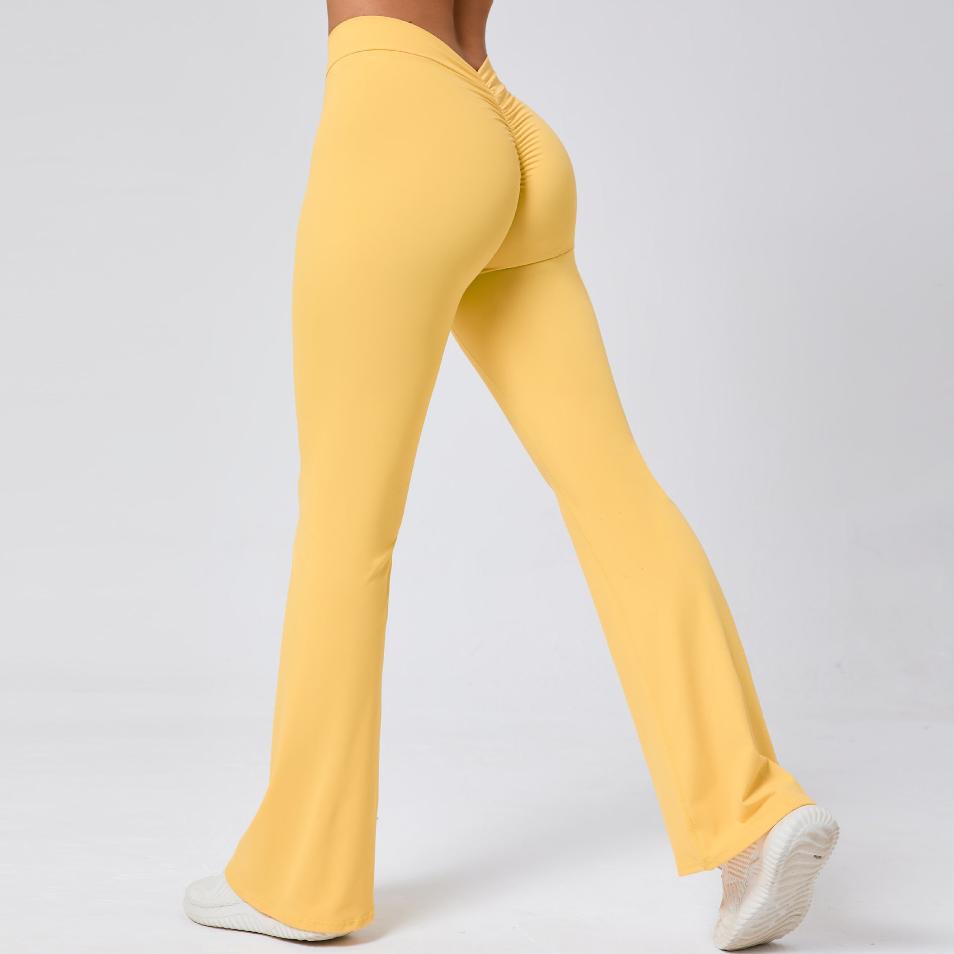 Peach-Lift V-Waist Yoga Flare Pants | High-Waist Quick-Dry Wide-Leg Fitness Trousers