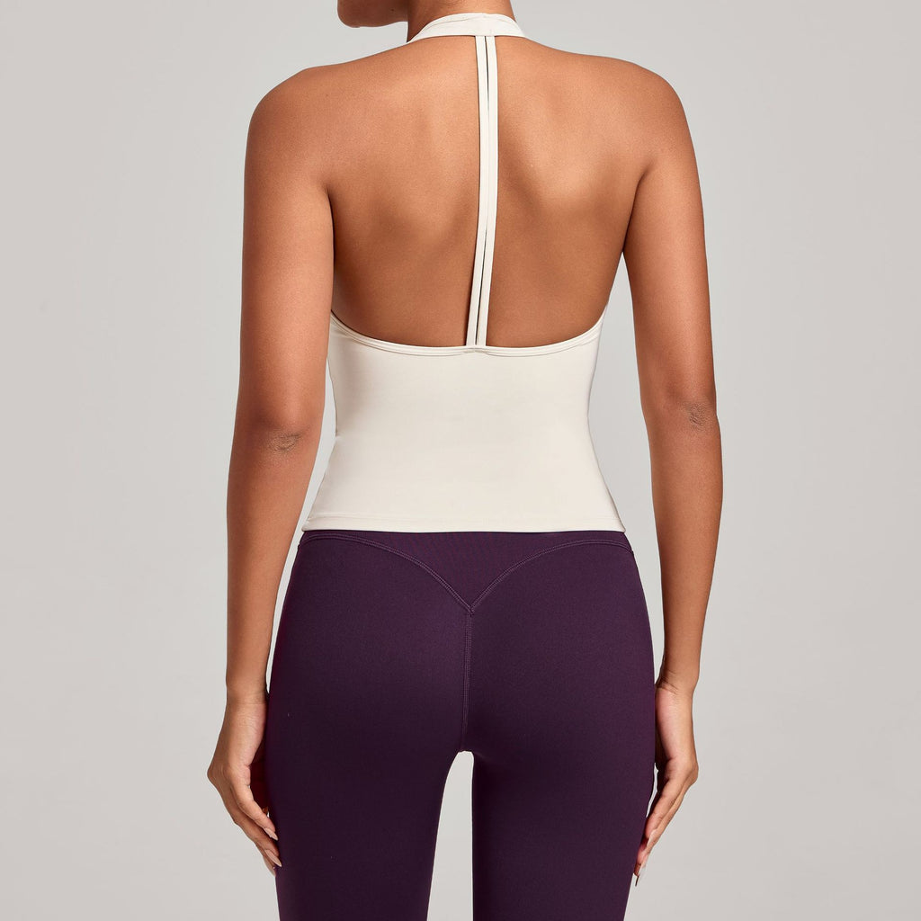 V-Neck Slim Fit Cross Back Yoga Tank | Quick-Dry Running & Fitness Sports Vest