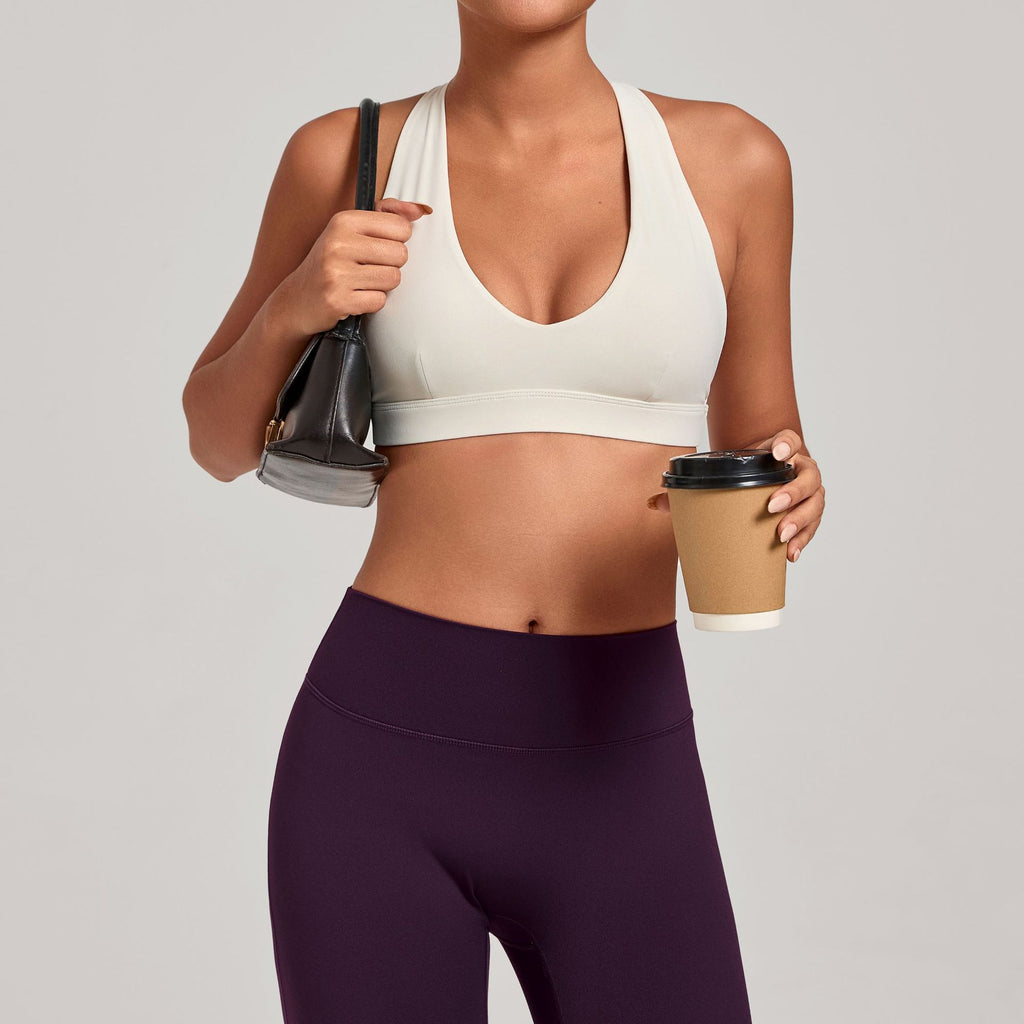 Push-Up Halter Strap Yoga Bra | Slim Fit Outdoor Running & Fitness Sports Top