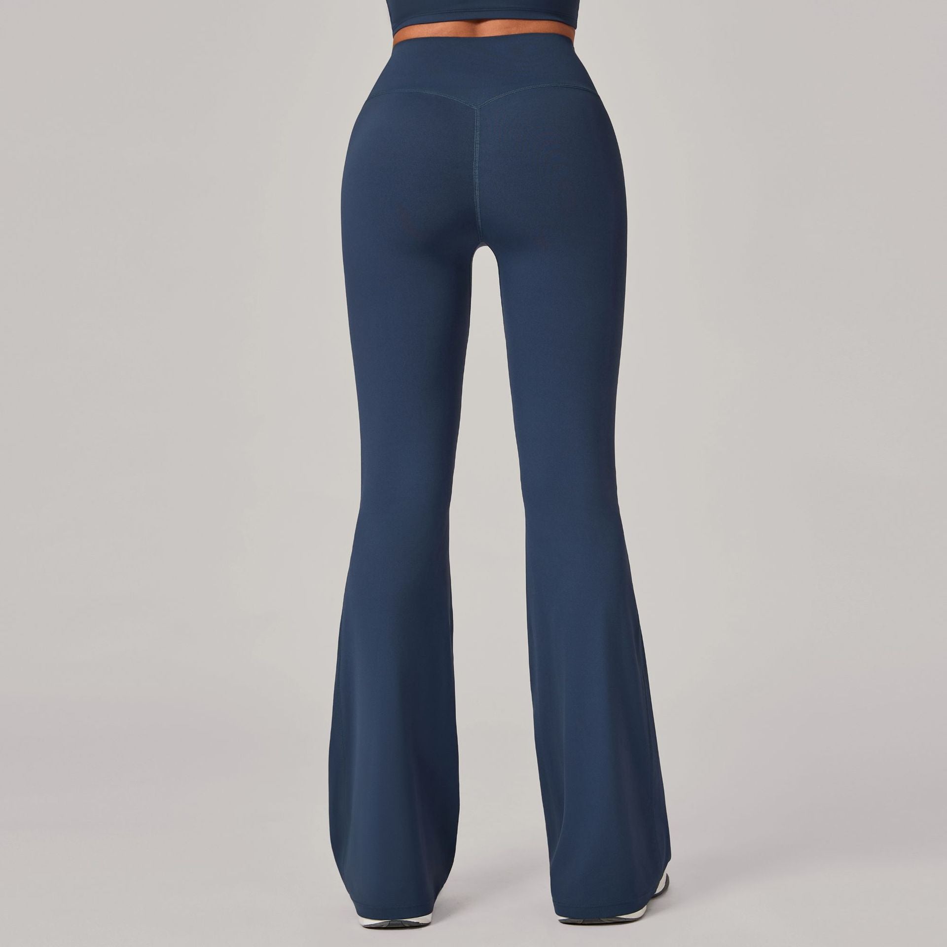 Invisible Ruched Yoga Flare Pants | High-Waist Booty-Lift Wide-Leg Fitness Trousers
