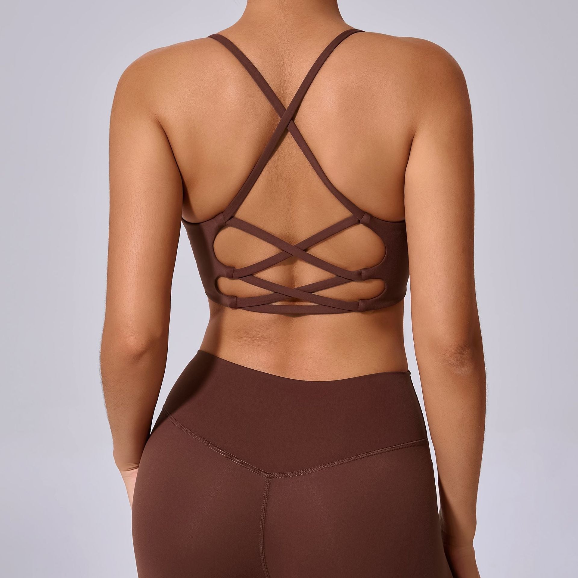 Shockproof Cross Strap Naked-Feel Yoga Bra | Running & Training Cross Back Sports Top