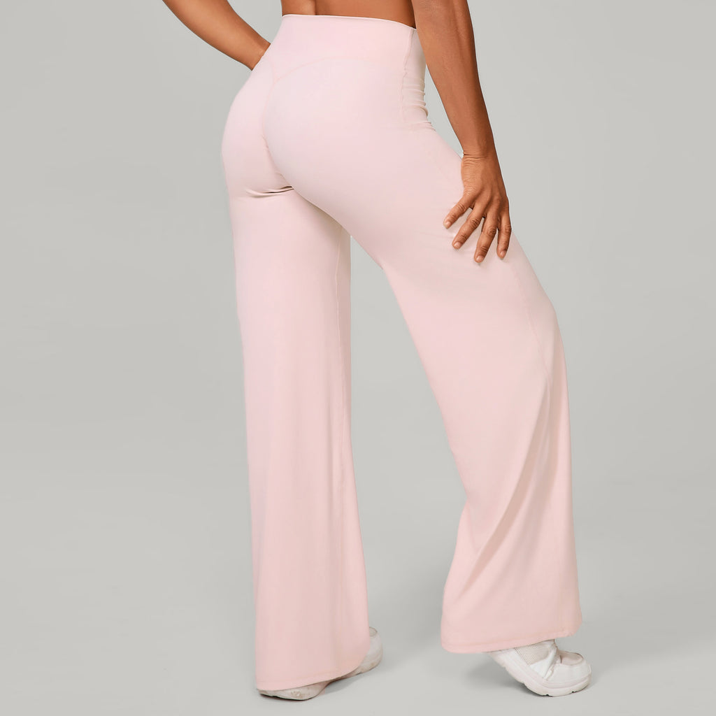 Pilates Straight-Leg Yoga Pants | Loose Wide-Leg Running & Fitness Trousers with Booty Sculpt