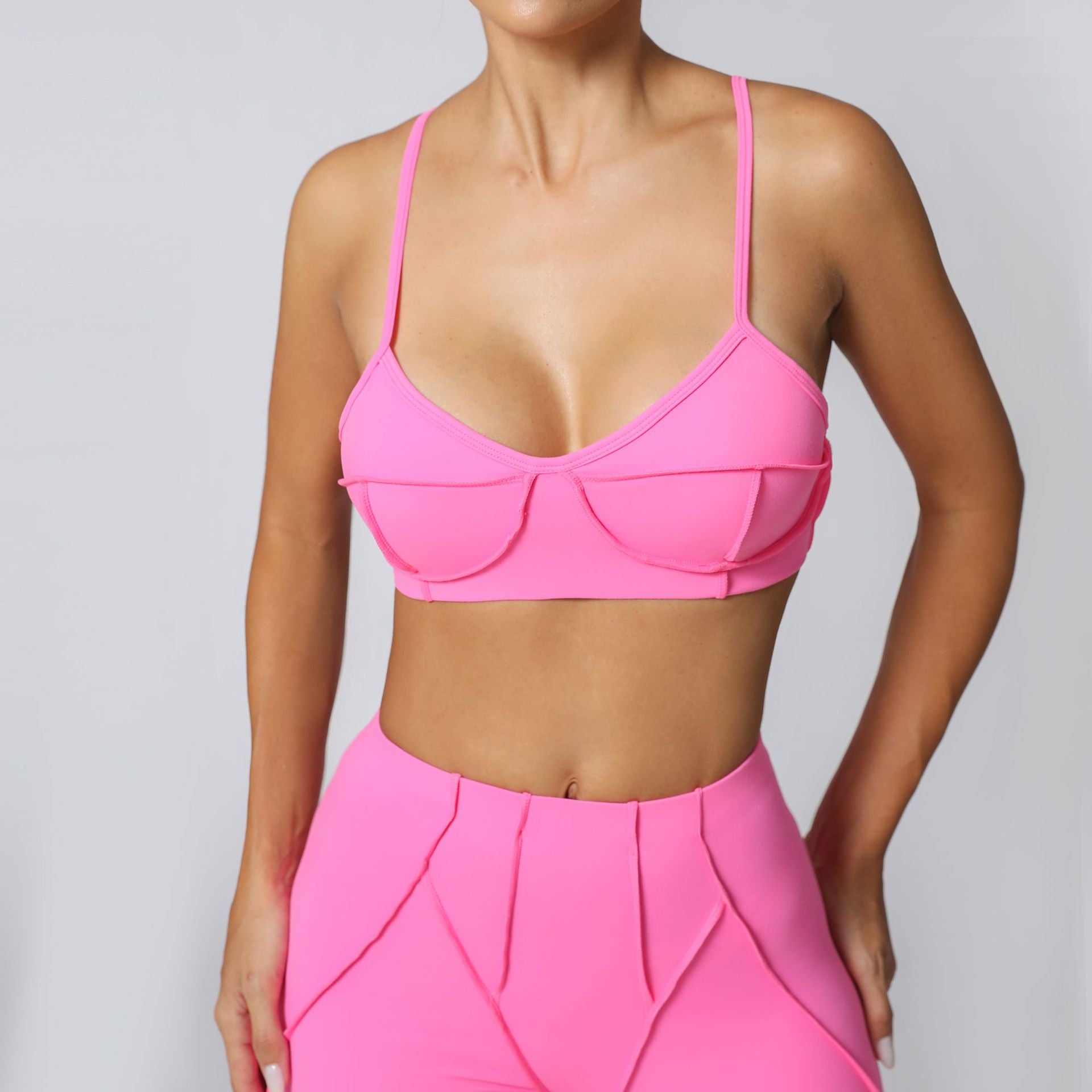 New Slim Fit Sports Tank for Women | Spaghetti Strap Cross Back Yoga & Running Bra